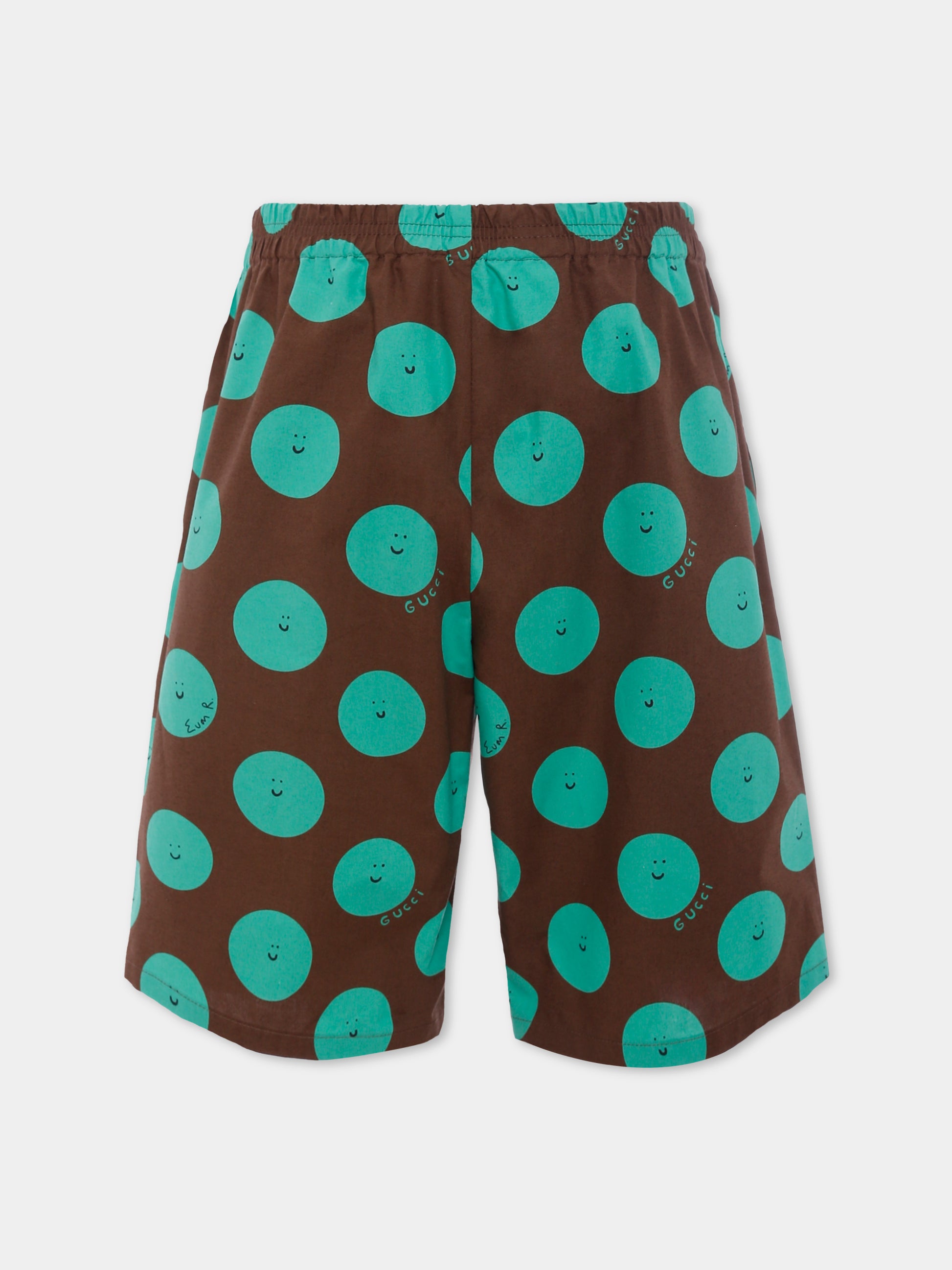 Shorts marroni per bambini con sole sorridente,Gucci Kids,831748 XWA5L 2013