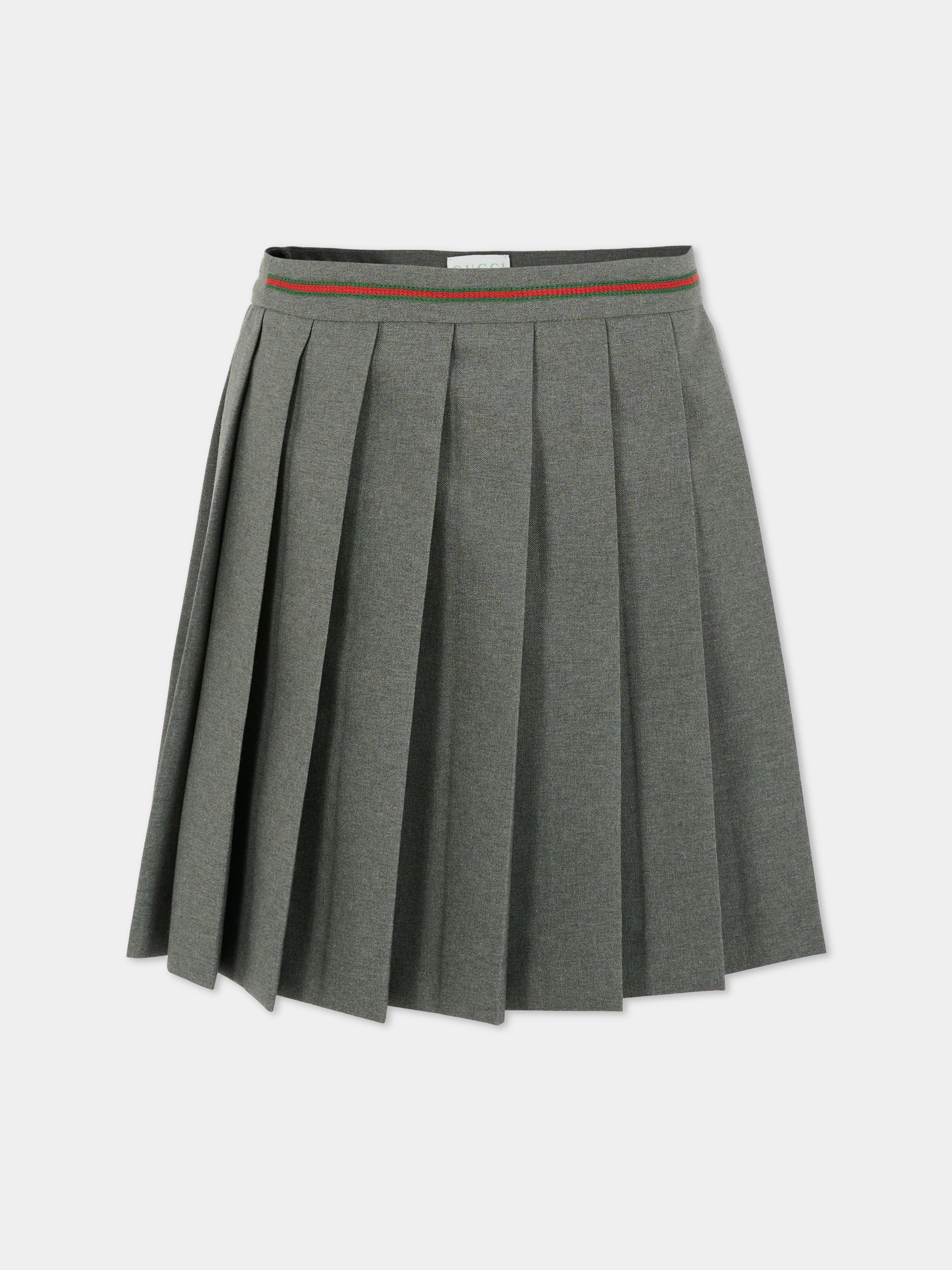 Gonna grigia per bambina con dettaglio Web,Gucci Kids,828488 XWA1Z 1401