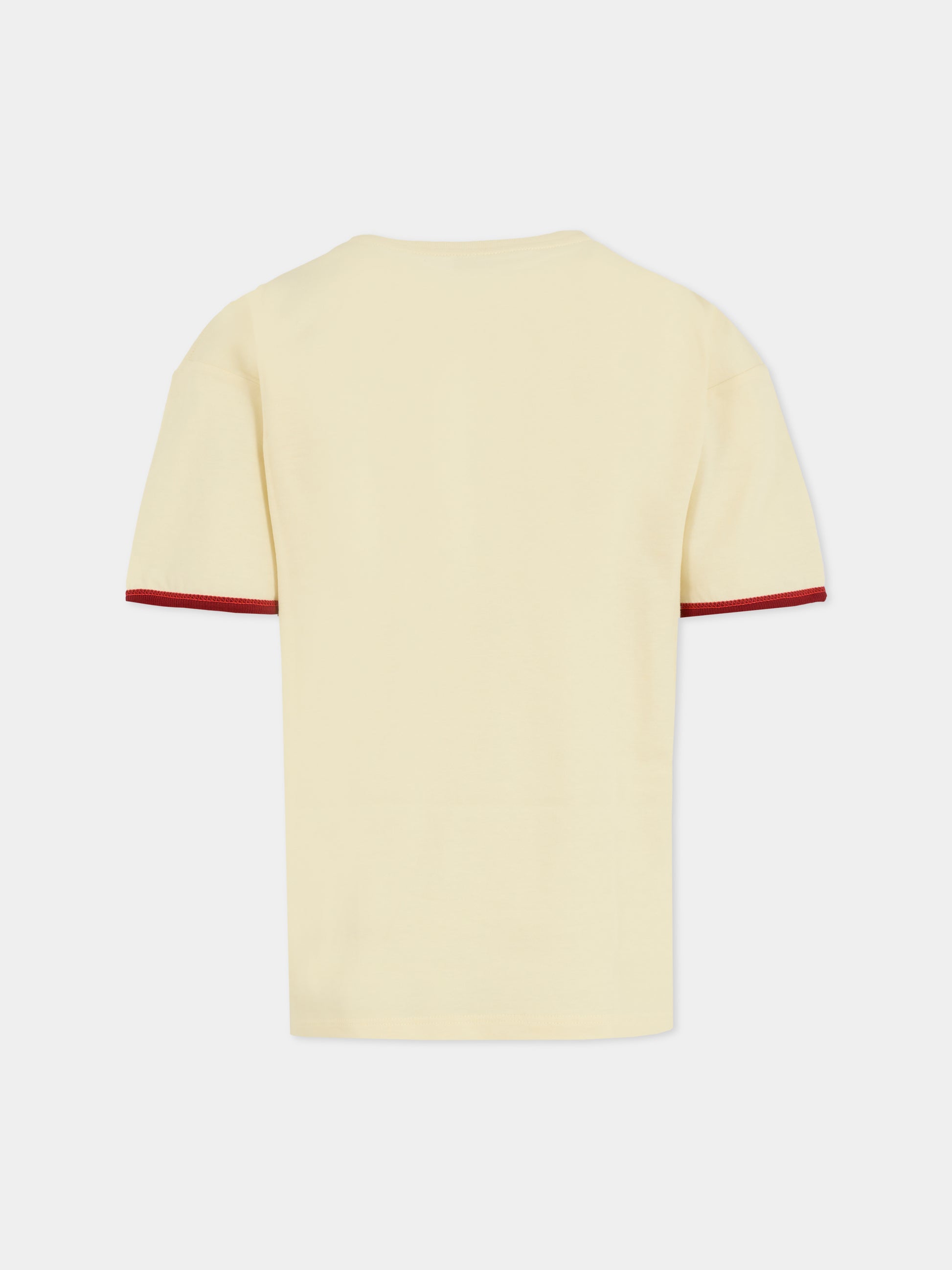 T-shirt avorio per bambino con patch Gucci,Gucci Kids,825187 XJHBE 9051