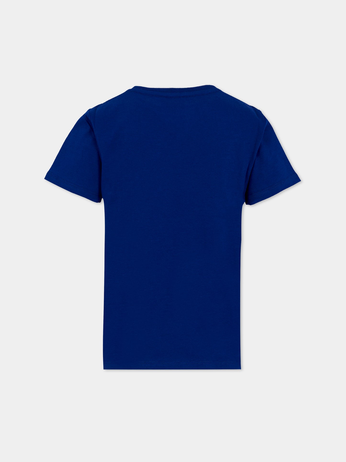 T-shirt blu per bambini con logo,Gucci Kids,547559 XJHBQ 4276