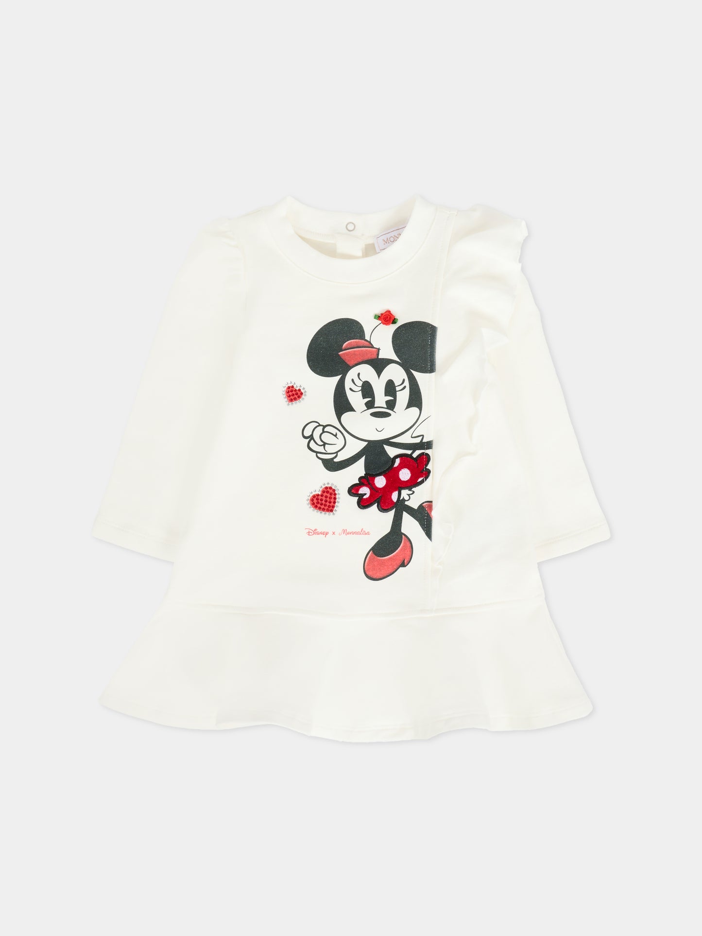 Vestito avorio per neonata con Minnie,Monnalisa,39F903 6004 0001
