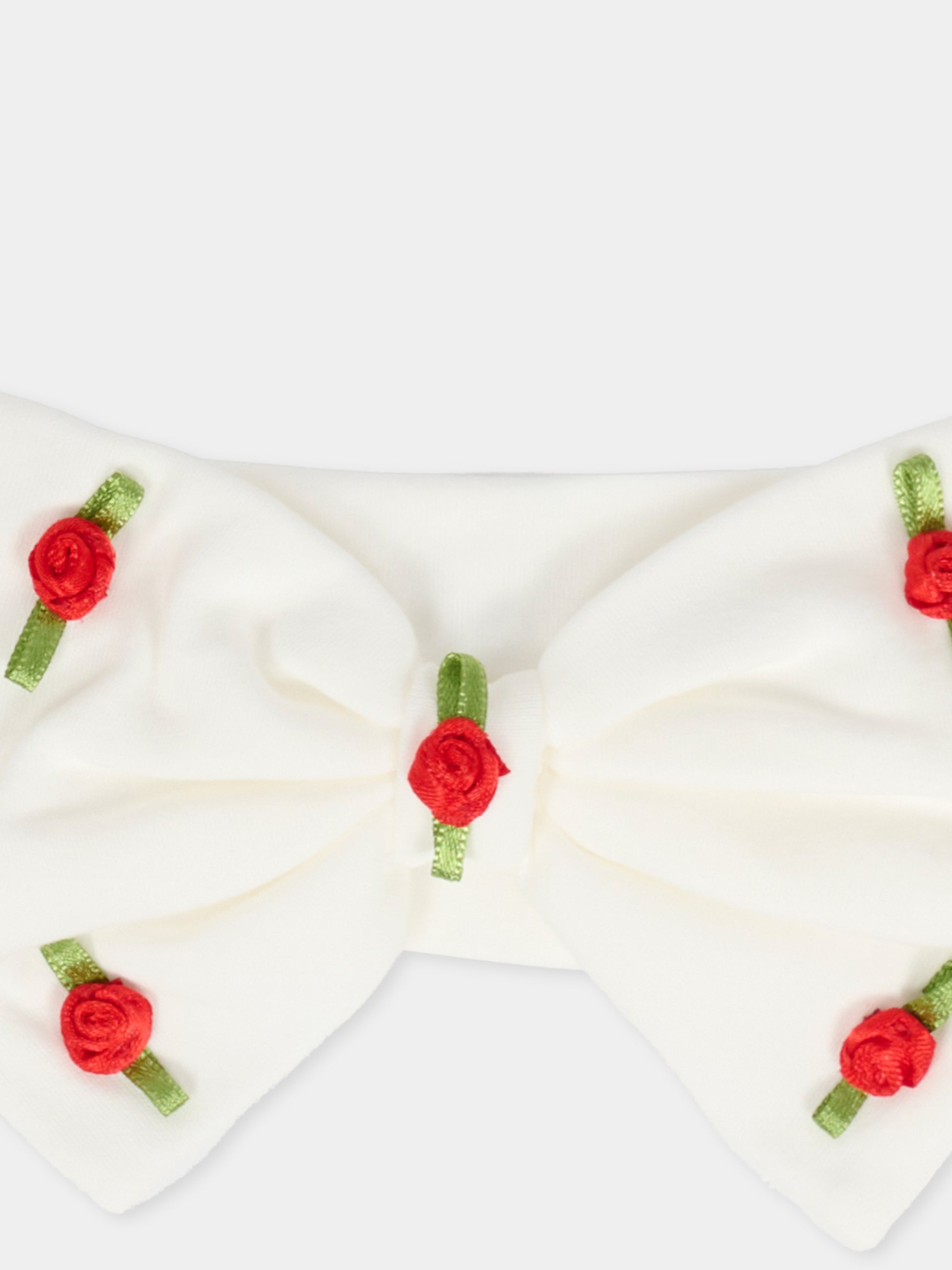 Fascia avorio per neonata con roselline,Monnalisa,35F009 6000 0143