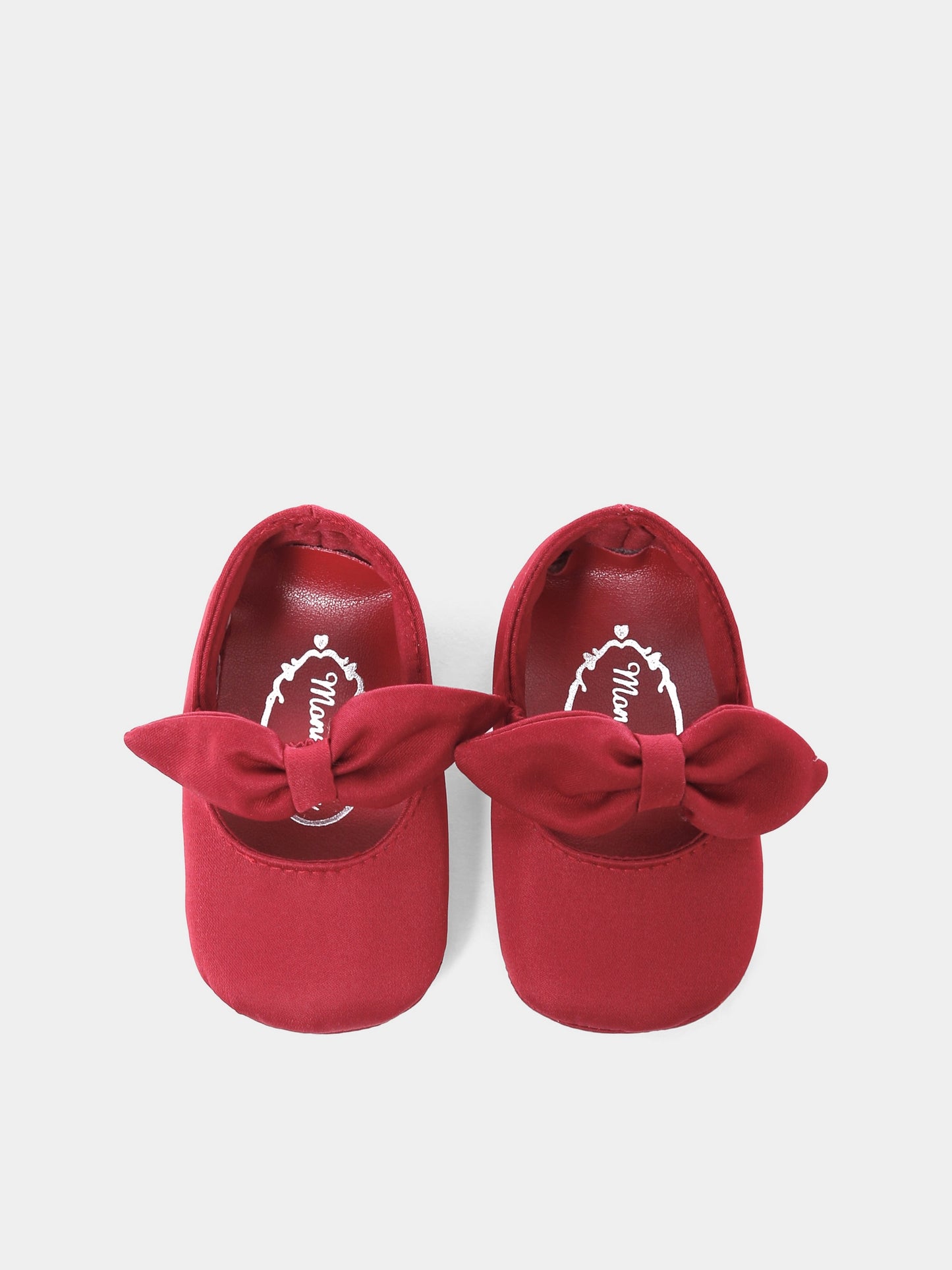 Ballerine rosse per neonata con fiocco,Monnalisa,73F005 6135 0043