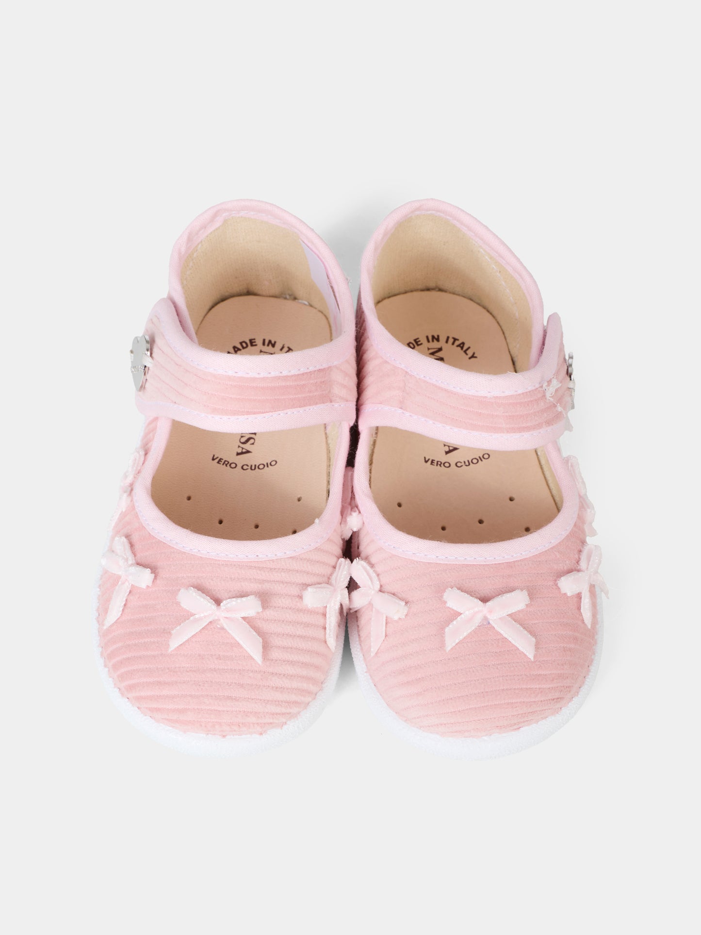 Ballerine rosa per bambina con fiocchi,Monnalisa,83F001 6852 0090