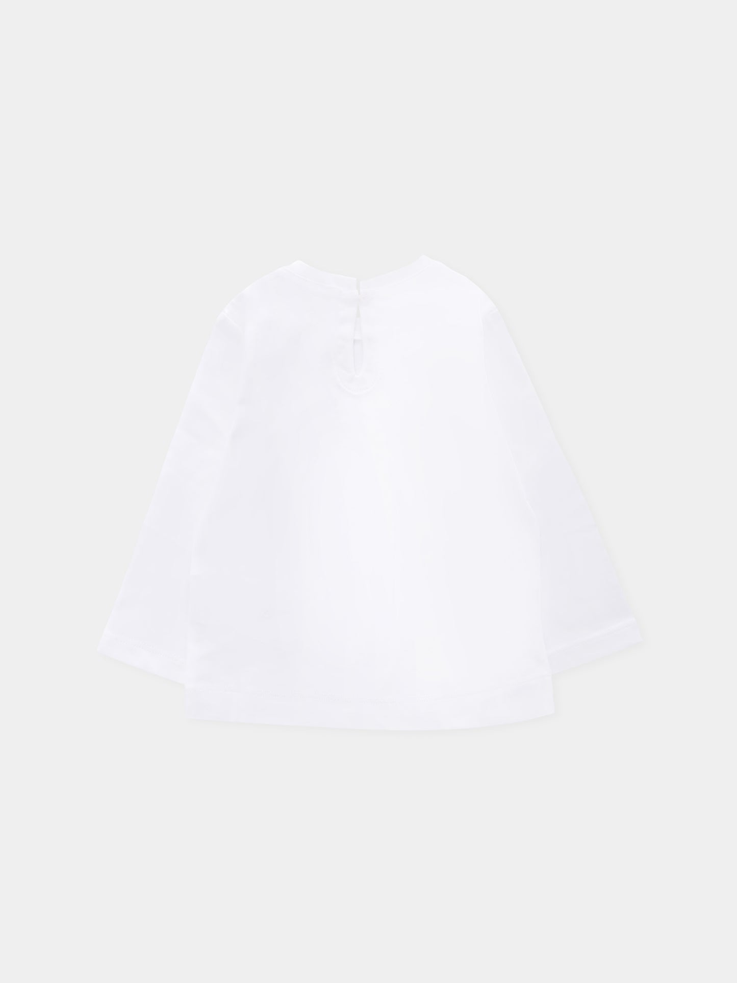 T-shirt bianca per neonata con cane e stress,Monnalisa,39F605 6005 0001