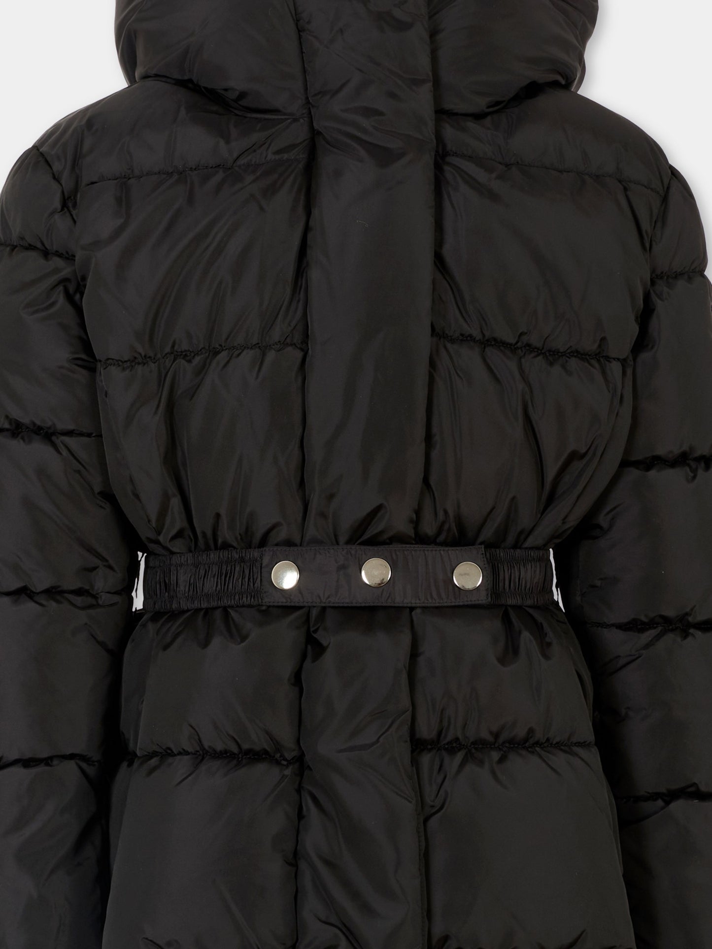 Piumino nero per bambina con logo,Monnalisa,17F101 6020 0050