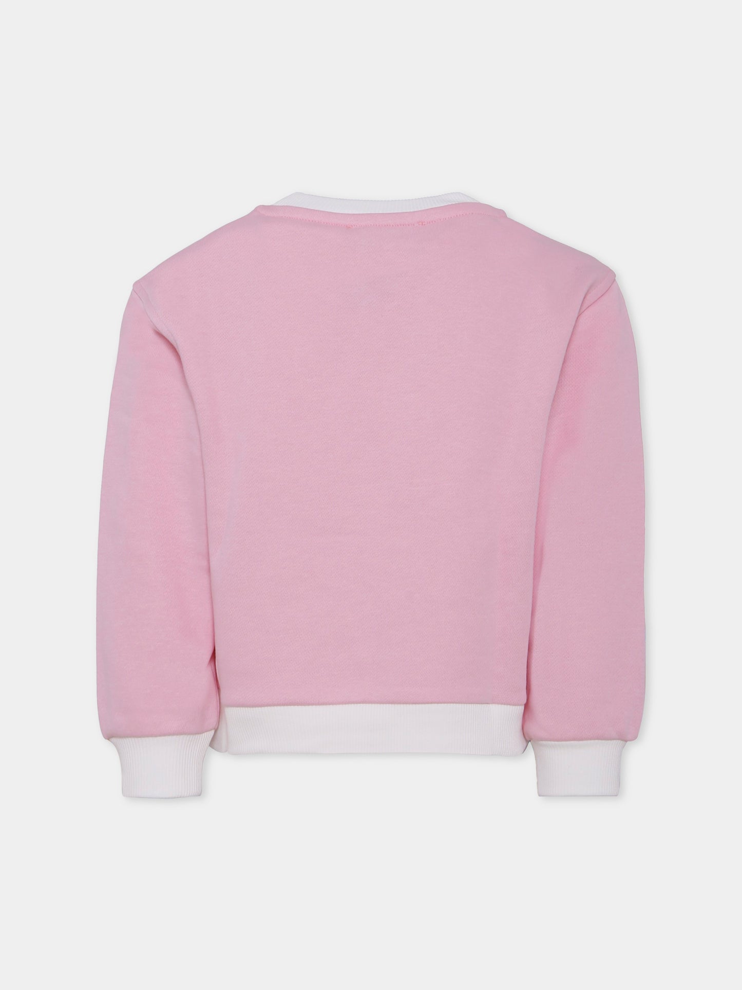 Felpa rosa per bambina con stampa Stitch & Angel,Monnalisa,19F606 6011 0190