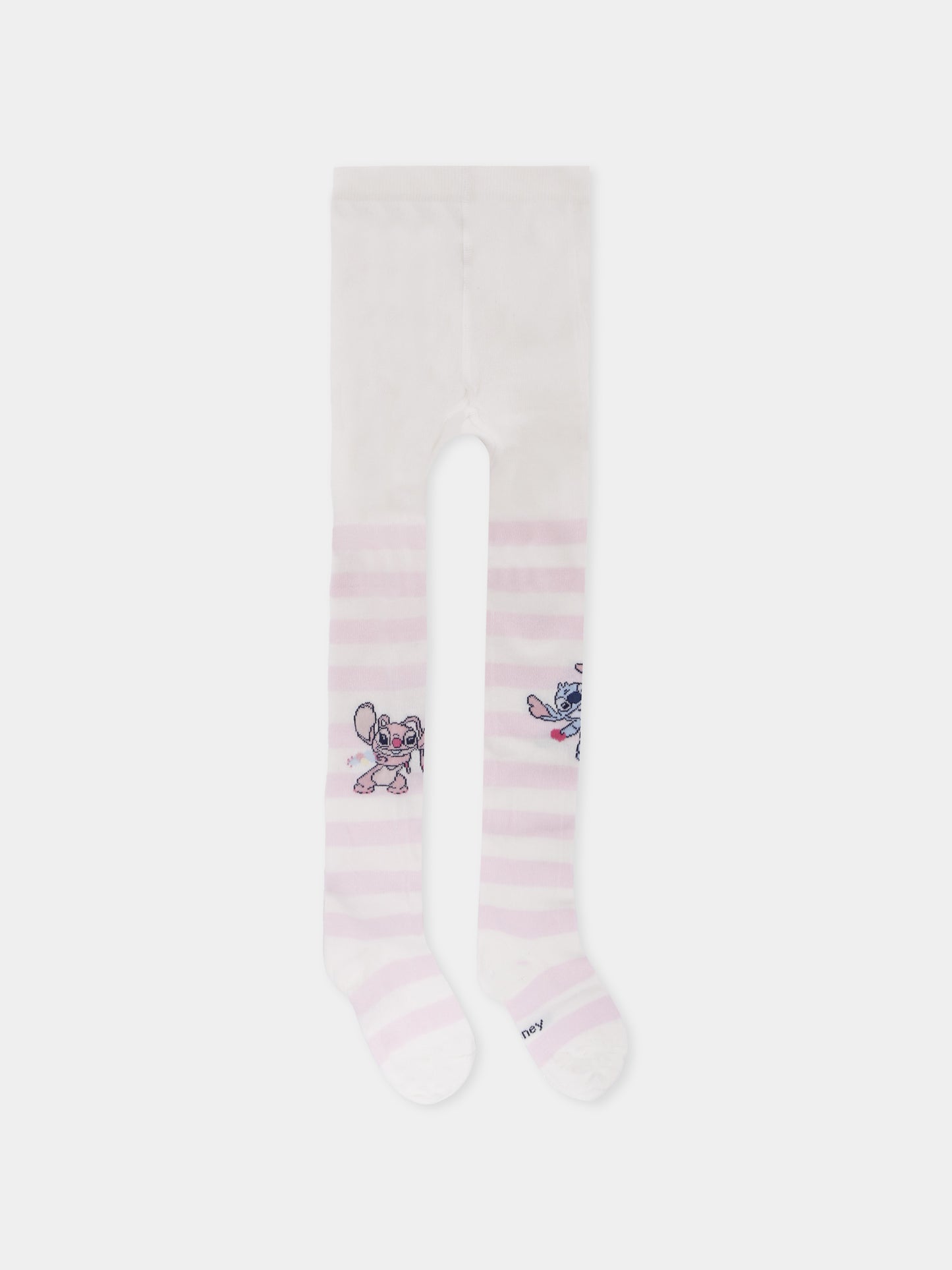 Collant bianchi per bambina con stampa Stitch,Monnalisa,19F002 6076 0190