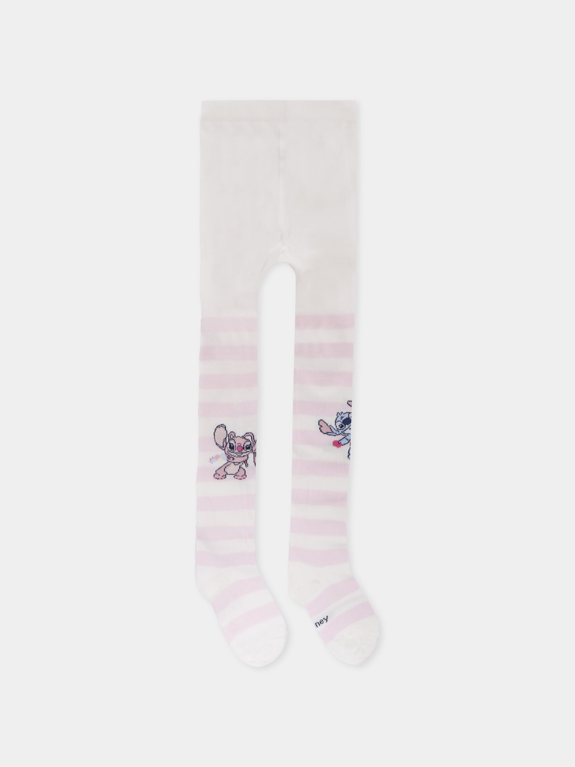 Collant bianchi per bambina con stampa Stitch,Monnalisa,19F002 6076 0190