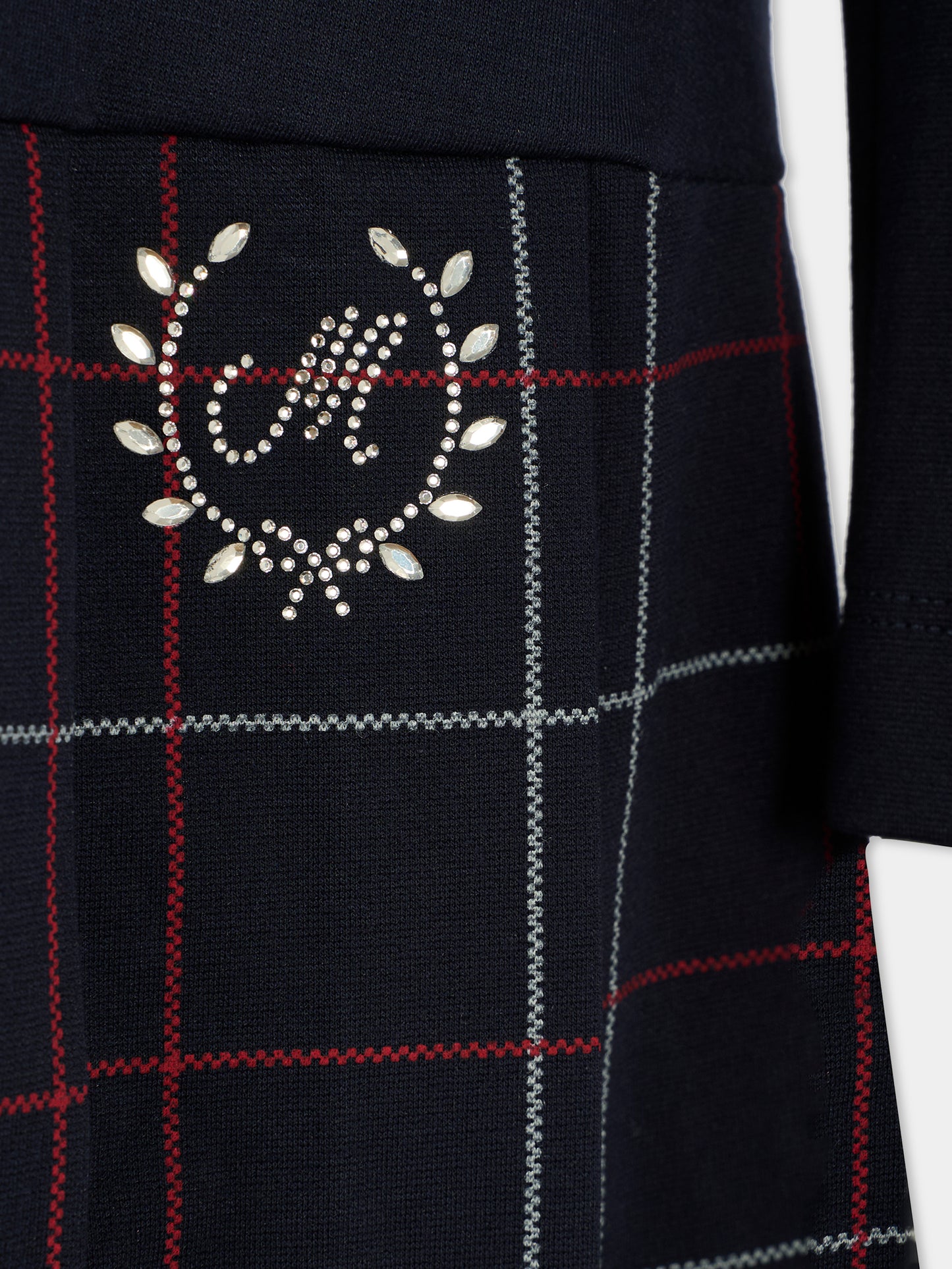 Vestito blu per bambina con logo,Monnalisa,18FATA 6225 056S