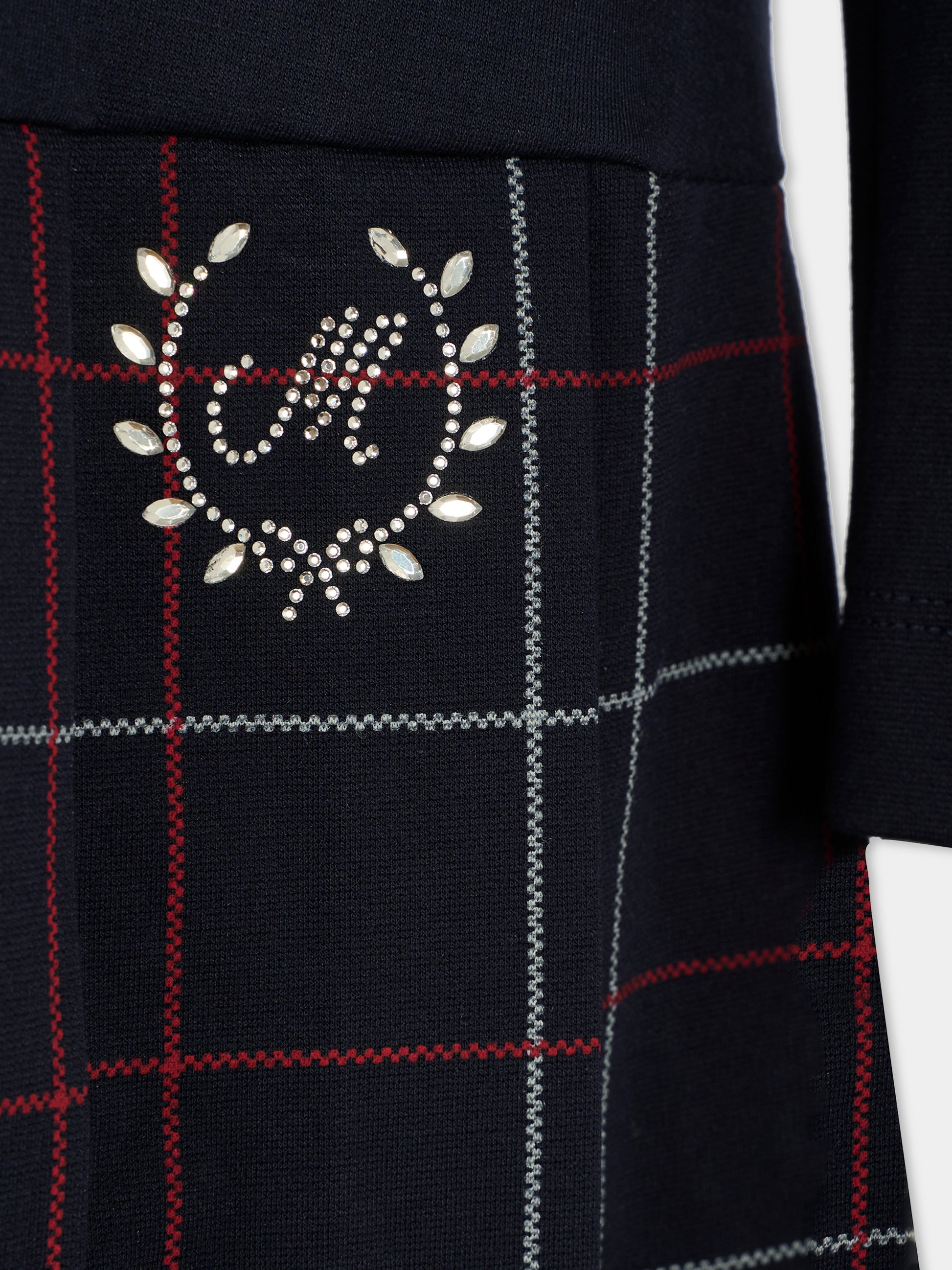 Vestito blu per bambina con logo,Monnalisa,18FATA 6225 056S