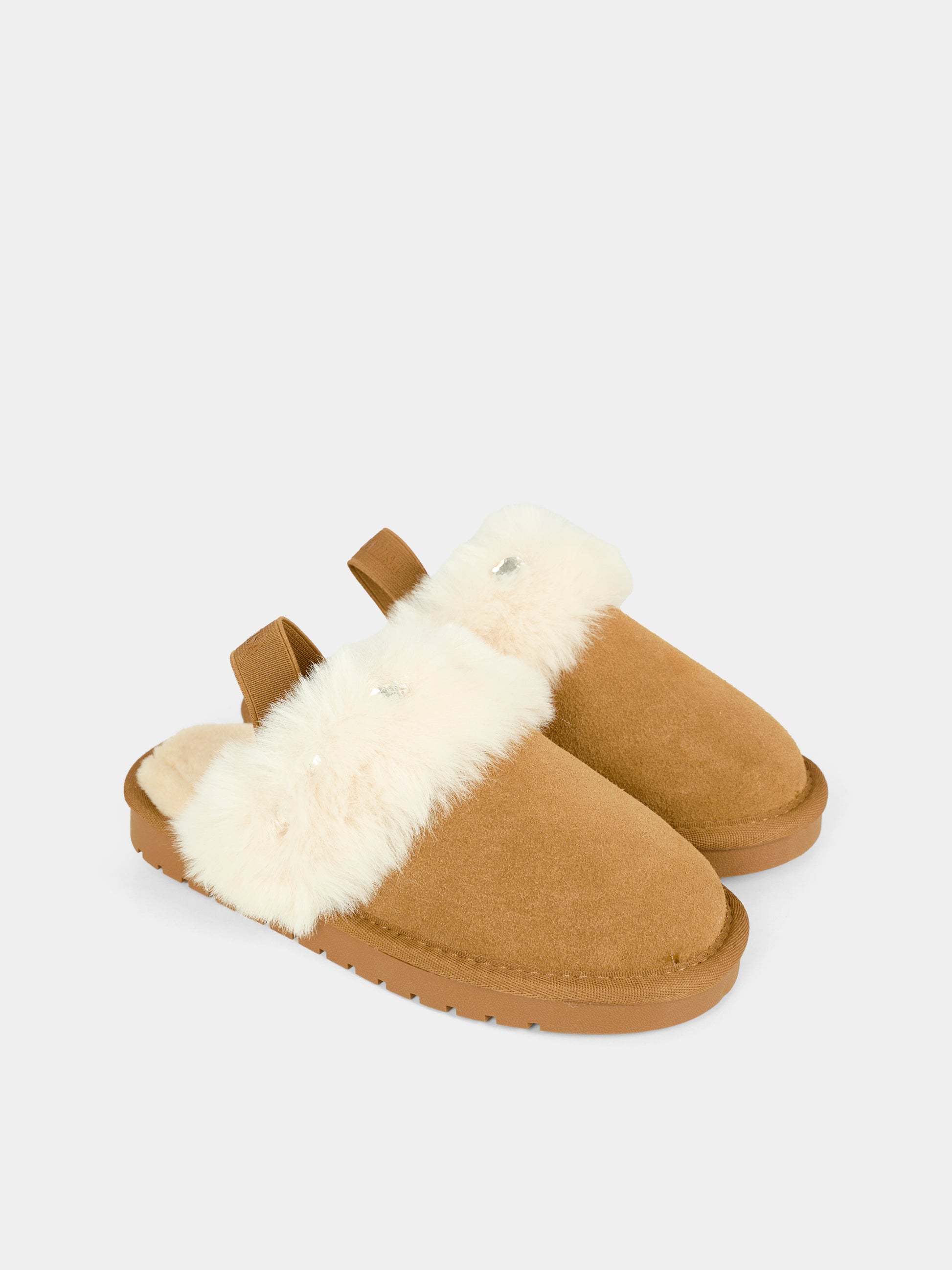 Sabot marrone per bambina con pietre,Monnalisa,8CF005 6702 0006