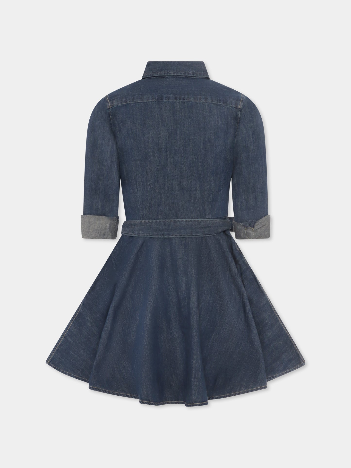 Vestito blu per bambina con cavallino,Ralph Lauren Kids,698860001