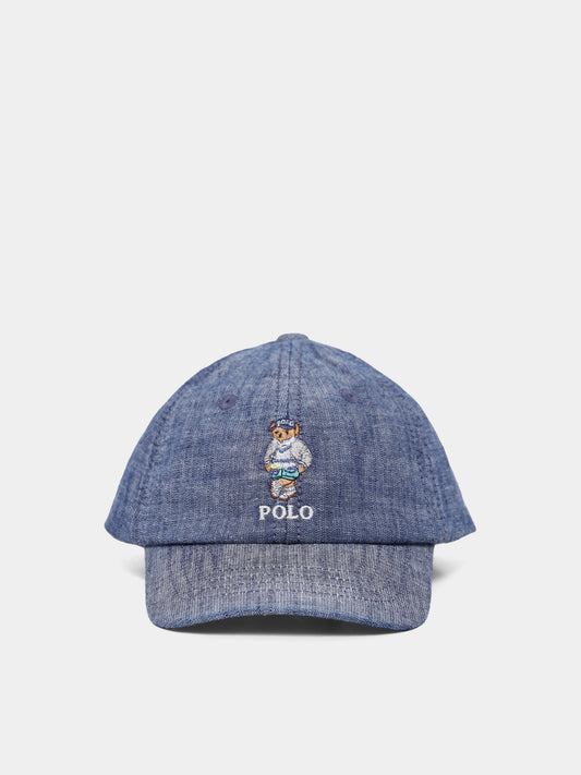 Cappello blu per neonato con Polo Bear ricamato,Ralph Lauren Kids,971817001