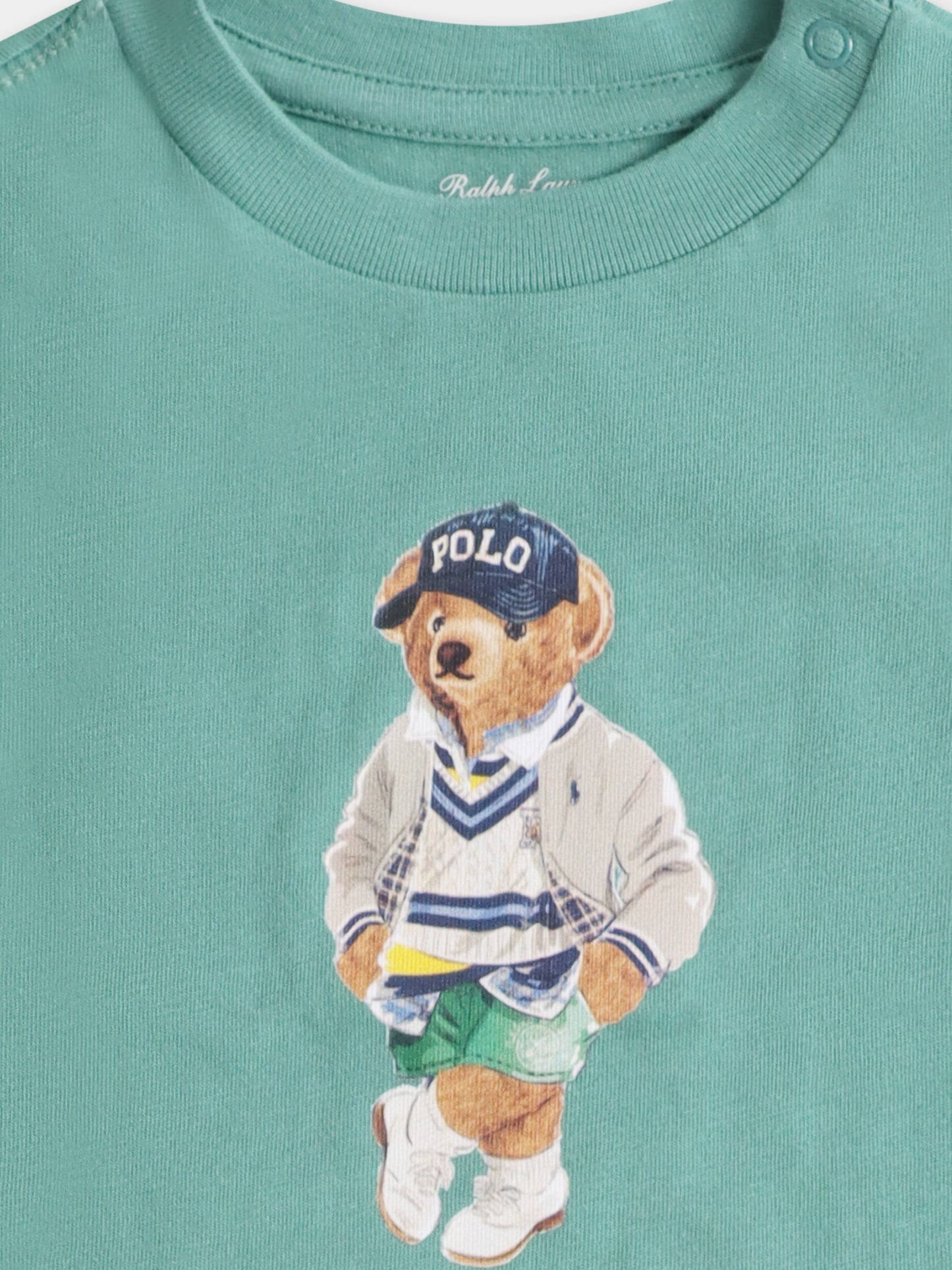 T-shirt vert pour bébé garçon avec Polo Bear