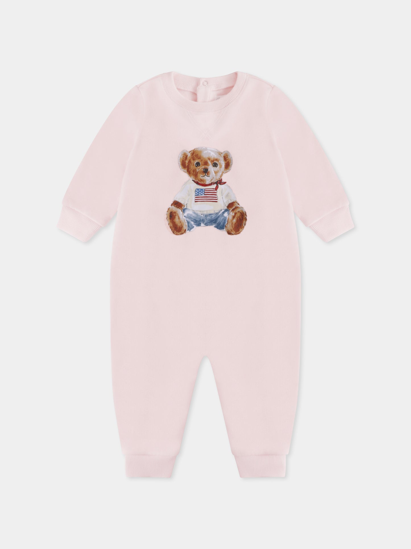 Tutina rosa per neonata con Polo Bear,Ralph Lauren Kids,898933001 DELICATE PINK
