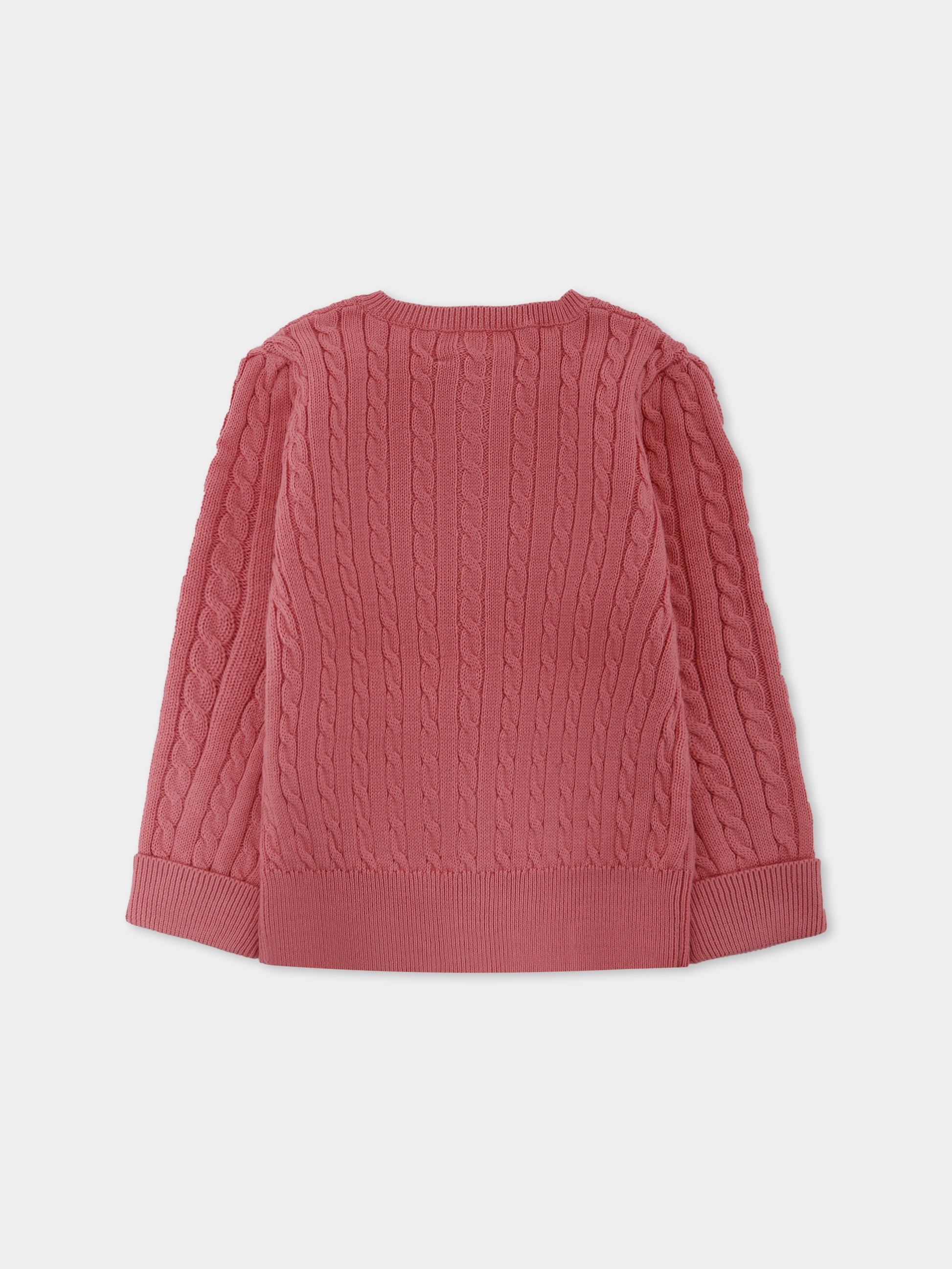 Cardigan rosa per neonata con cavallino,Ralph Lauren Kids,543047071