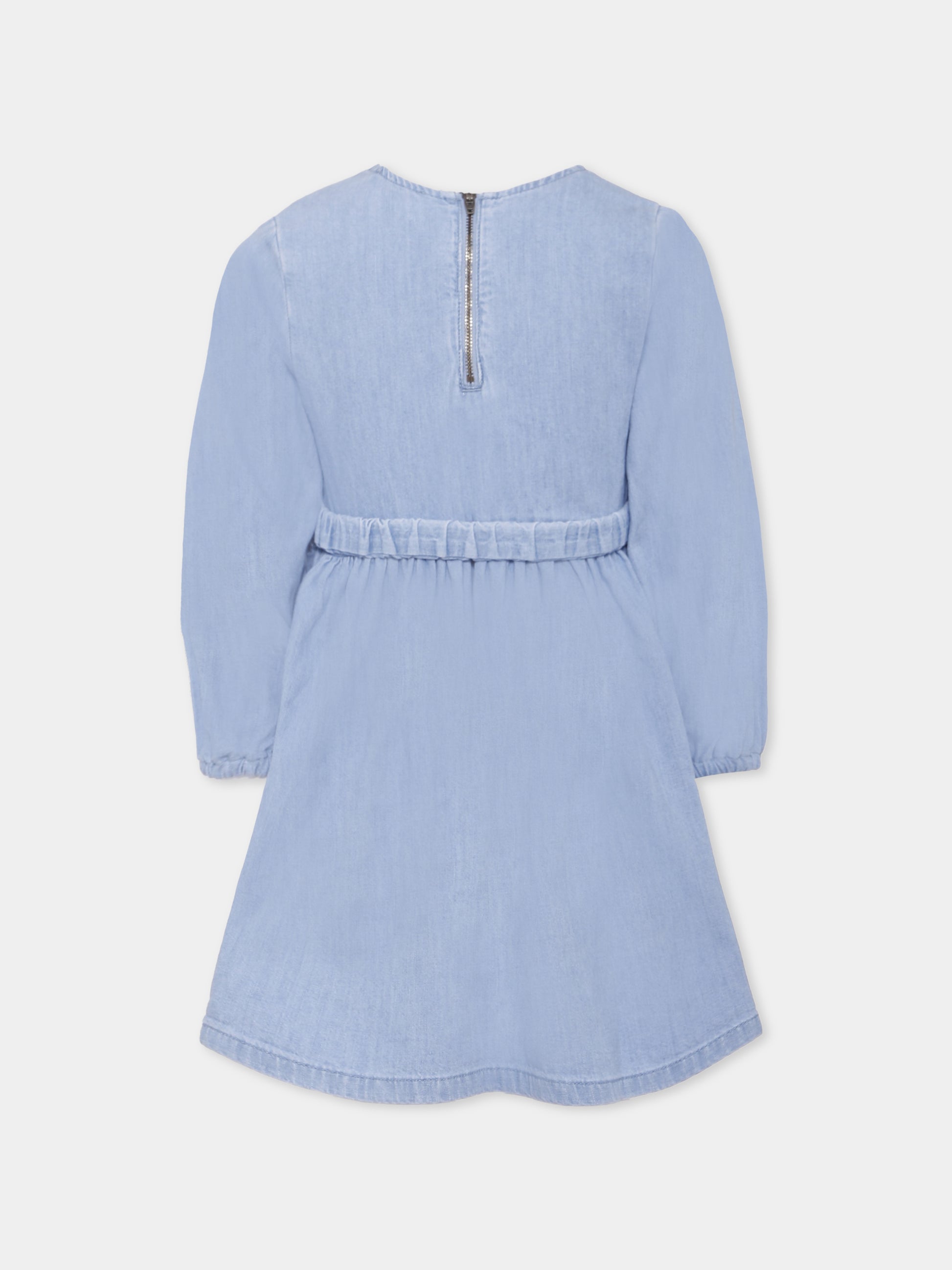 Vestito azzurro per bambina con fiori,Stella Mccartney Kids,TX1A70 Z0522 606