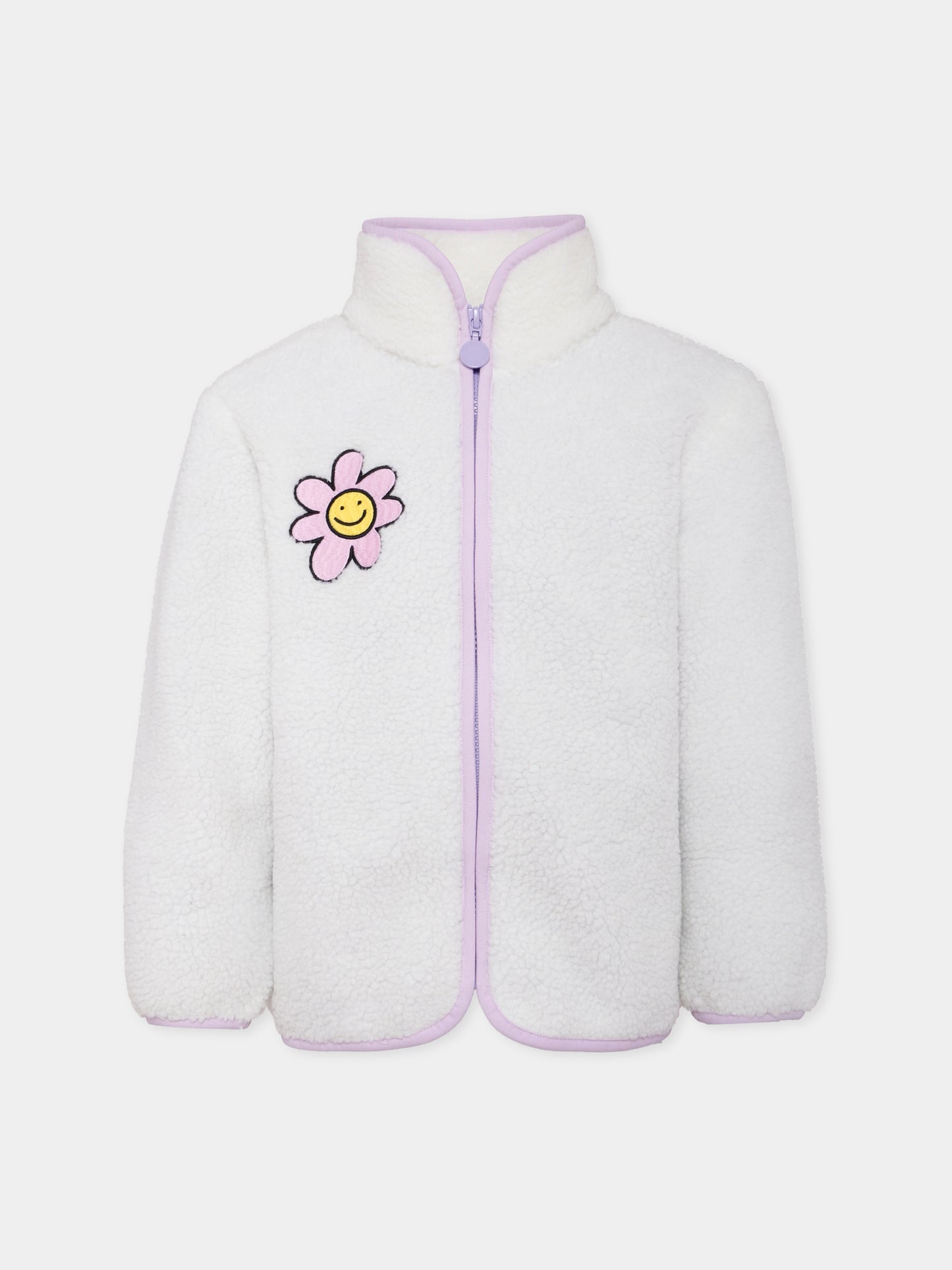 Ecopelliccia avorio per bambina con ricami,Stella Mccartney Kids,TX2A07 Z0506 101