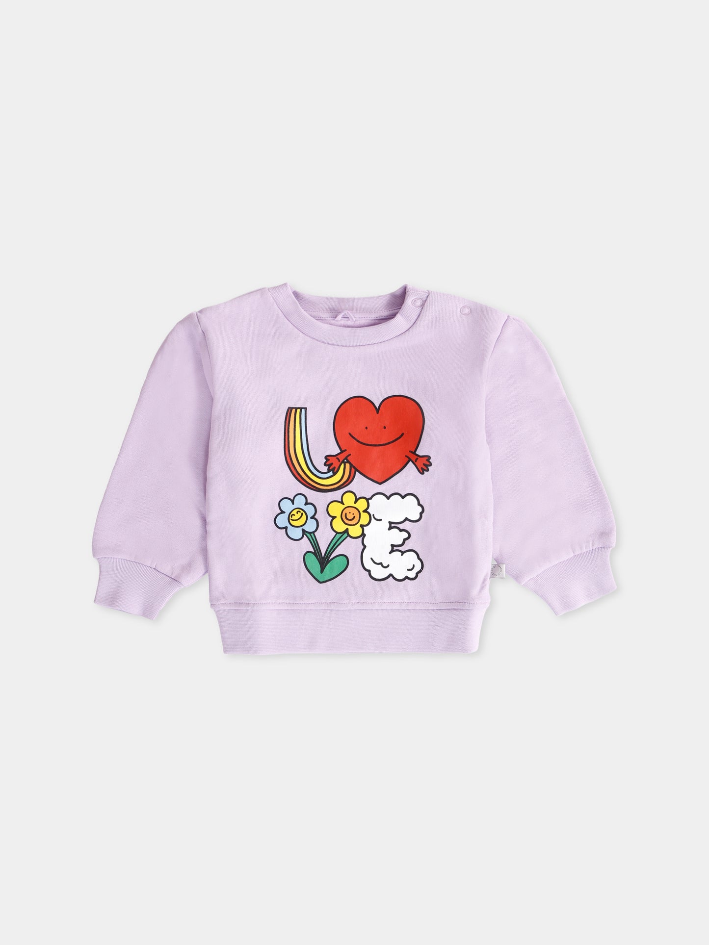 Felpa lilla per neonata con stampa colorata,Stella Mccartney Kids,TX4020 Z0453 522