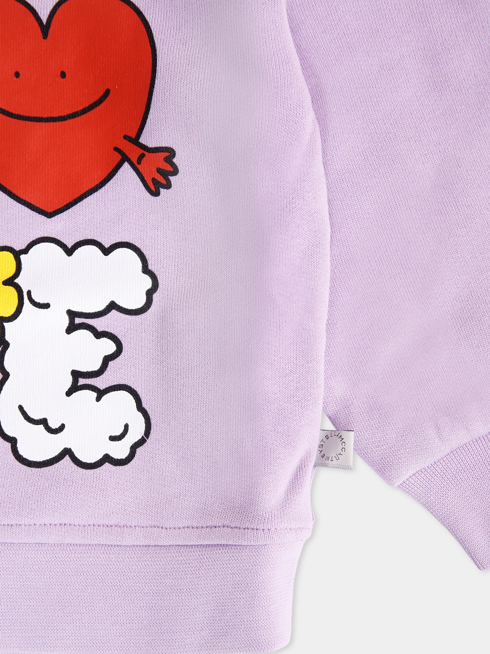 Felpa lilla per neonata con stampa colorata,Stella Mccartney Kids,TX4020 Z0453 522