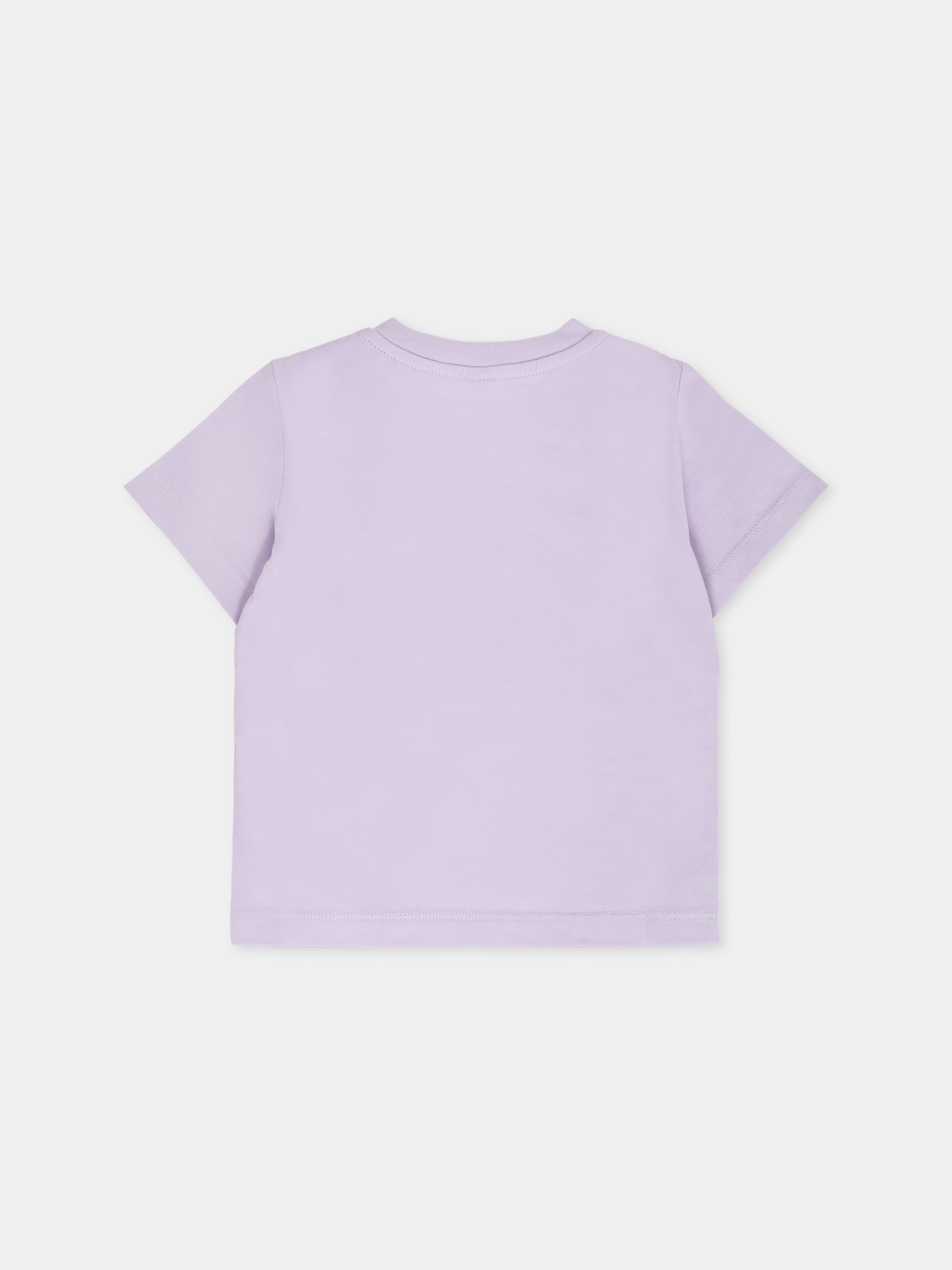 T-shirt lilla per neonata con fiori,Stella Mccartney Kids,TX8011 Z0434 522