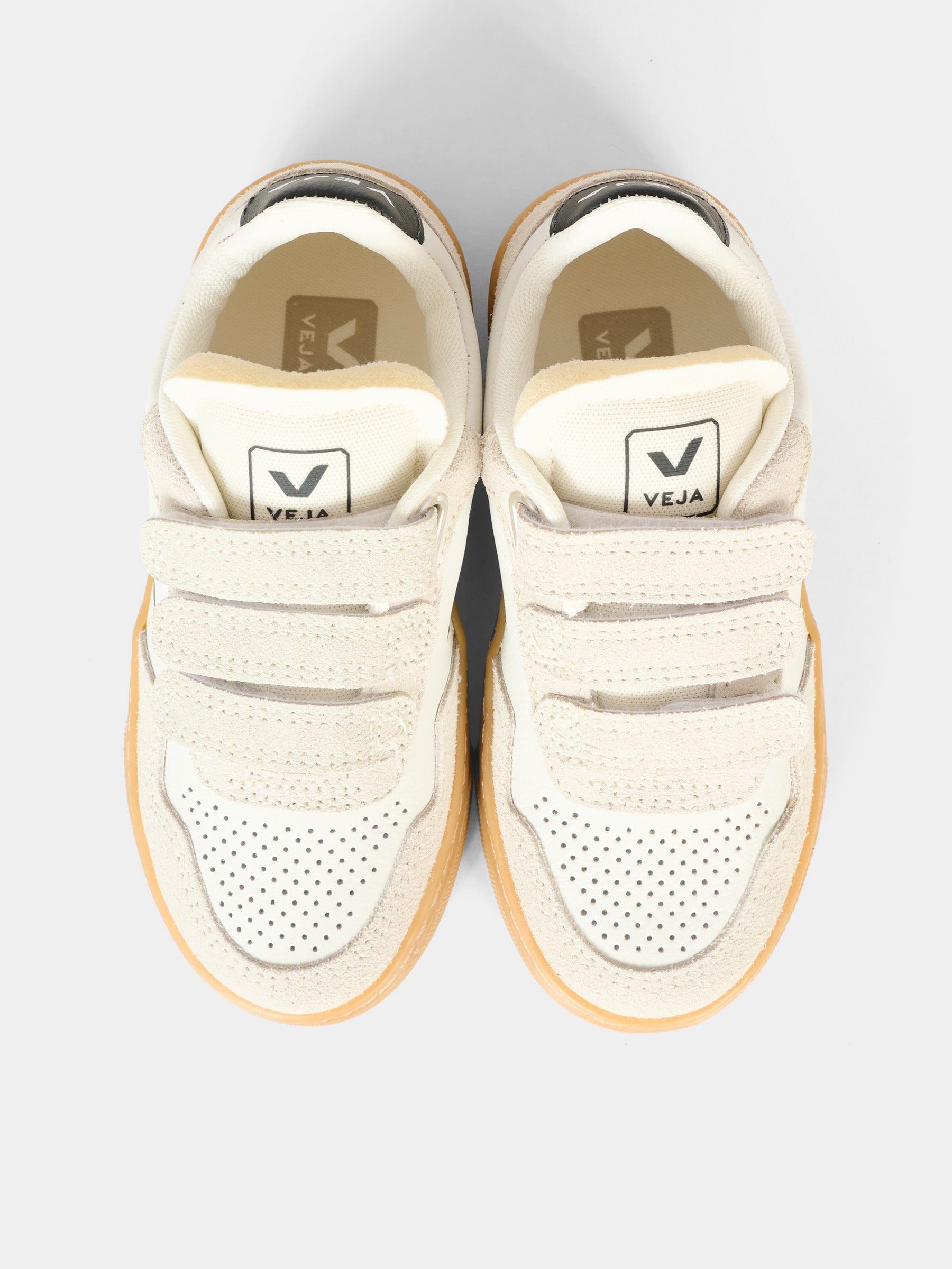 Sneakers V-90 bianche per bambini con logo nero,Veja,SX2021006