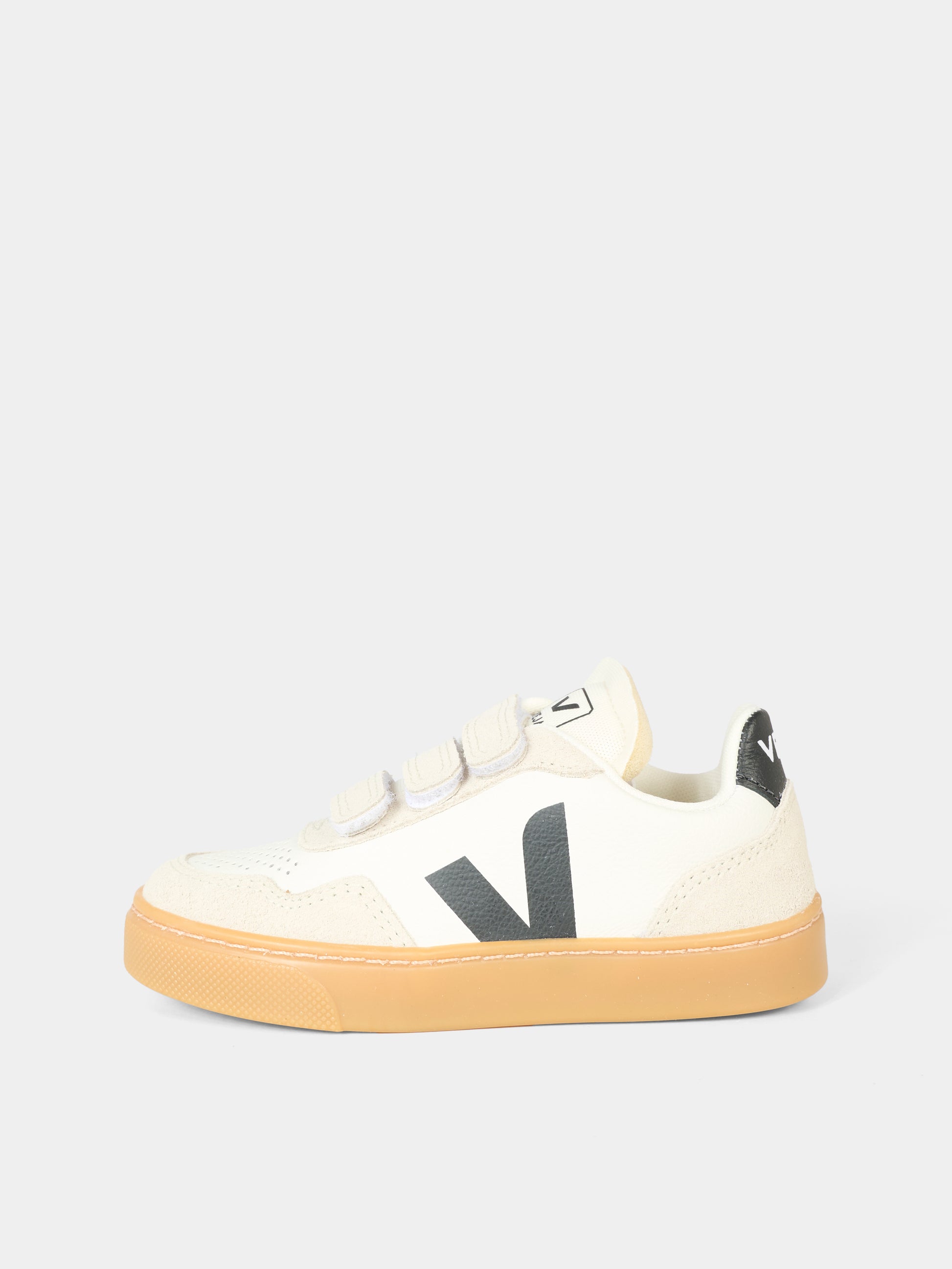 Sneakers V-90 bianche per bambini con logo nero,Veja,SX2021006