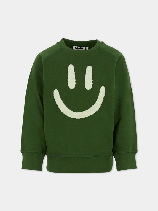 Felpa Mike verde per bambini con smile,Molo,6W25J201 5533