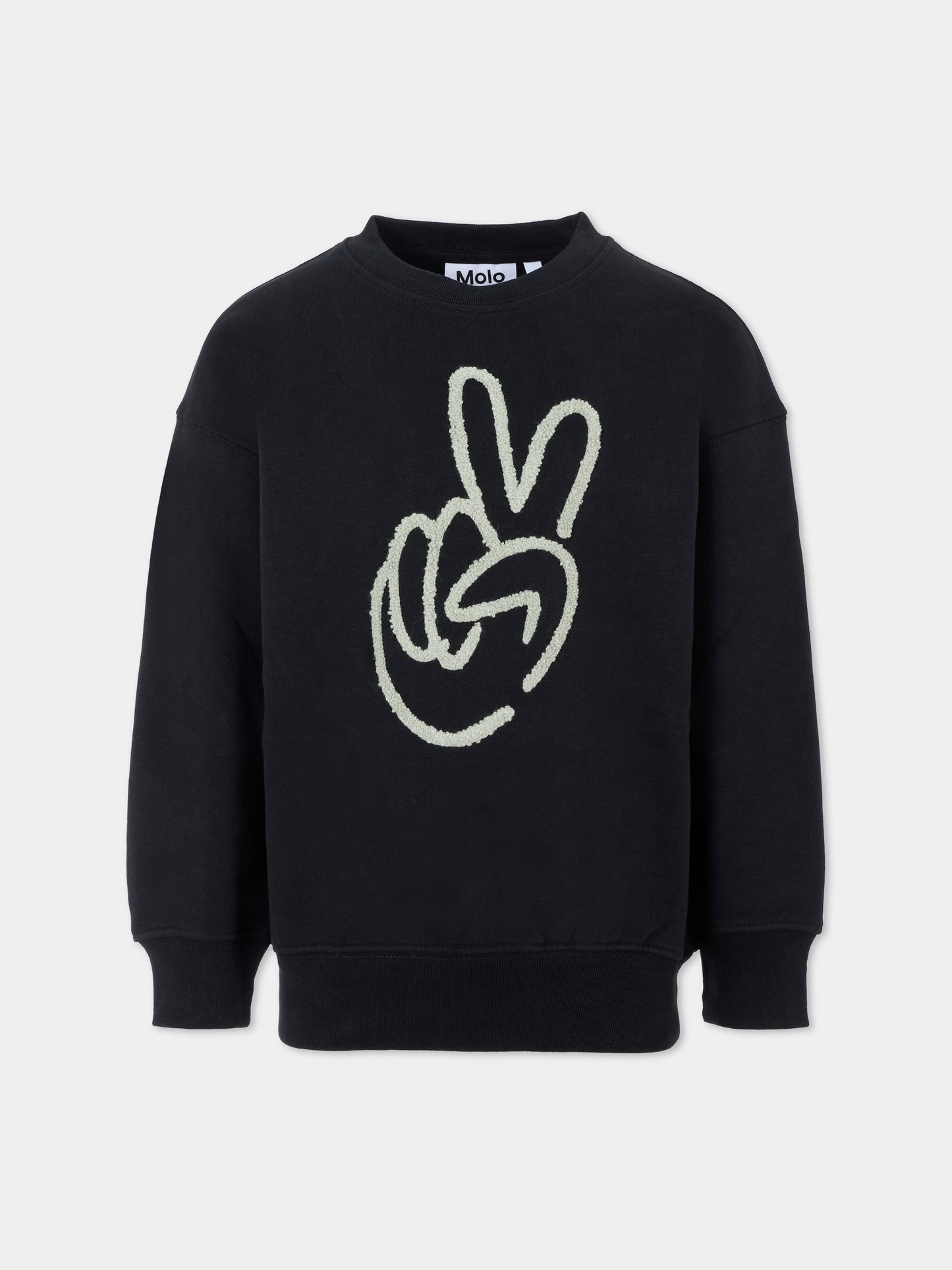 Felpa Mar nera per bambini con mano,Molo,6W25J214 0099