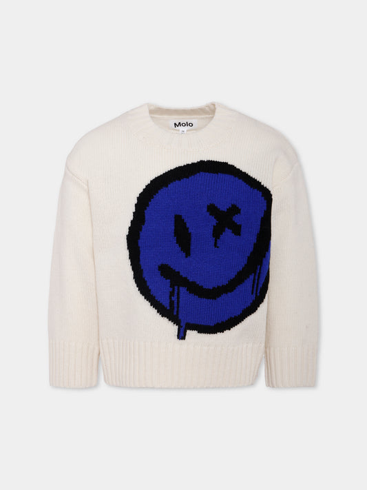 Maglione Brian avorio per bambini con smile,Molo,6W25K207 9639