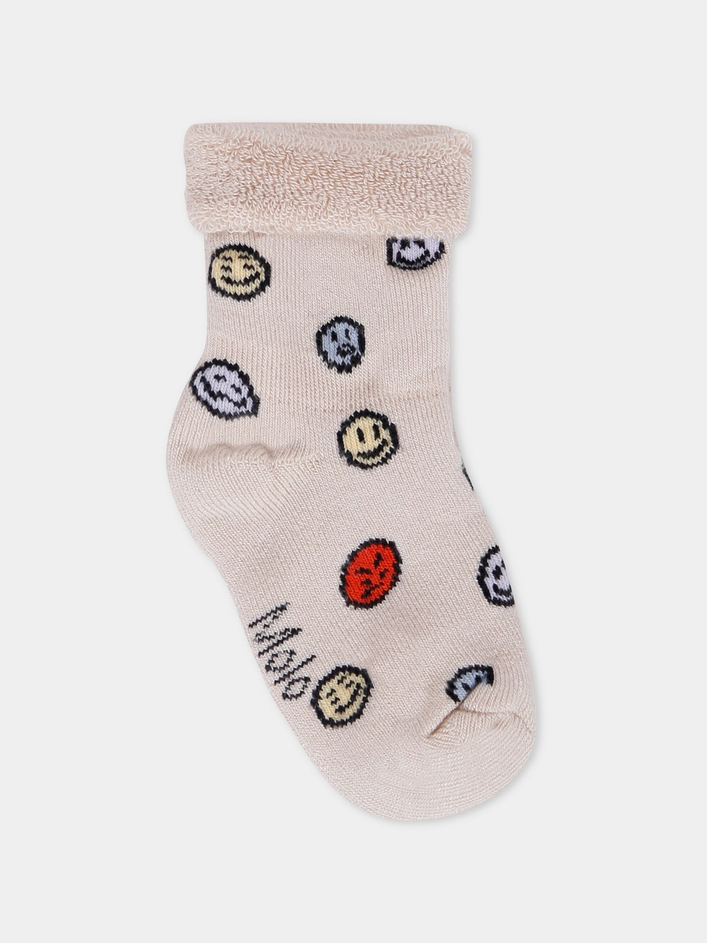 Ensemble de chaussettes roses pour bébé fille avec smiley