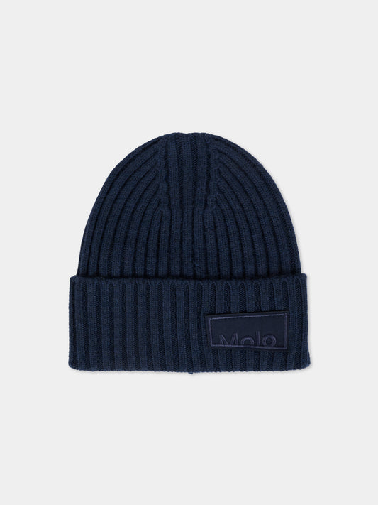 Berretto Karli blu per bambini con patch logato,Molo,7W25S304 8753