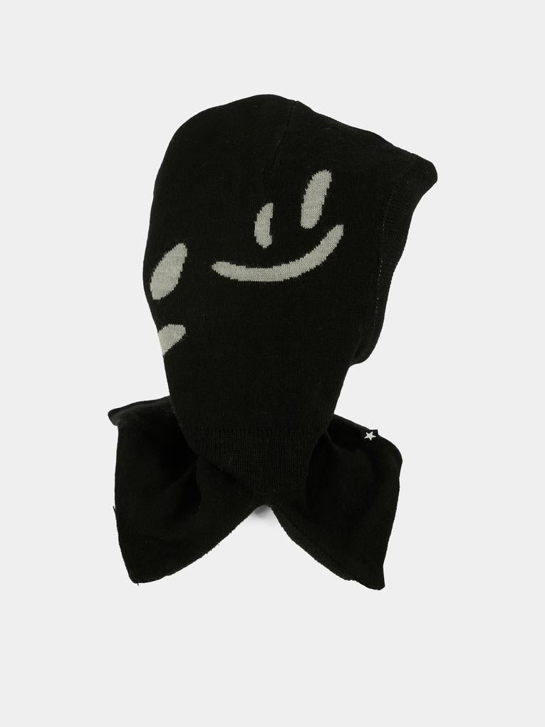 Balaclava Snow nero per bambini con smile,Molo,7W25S401 0099