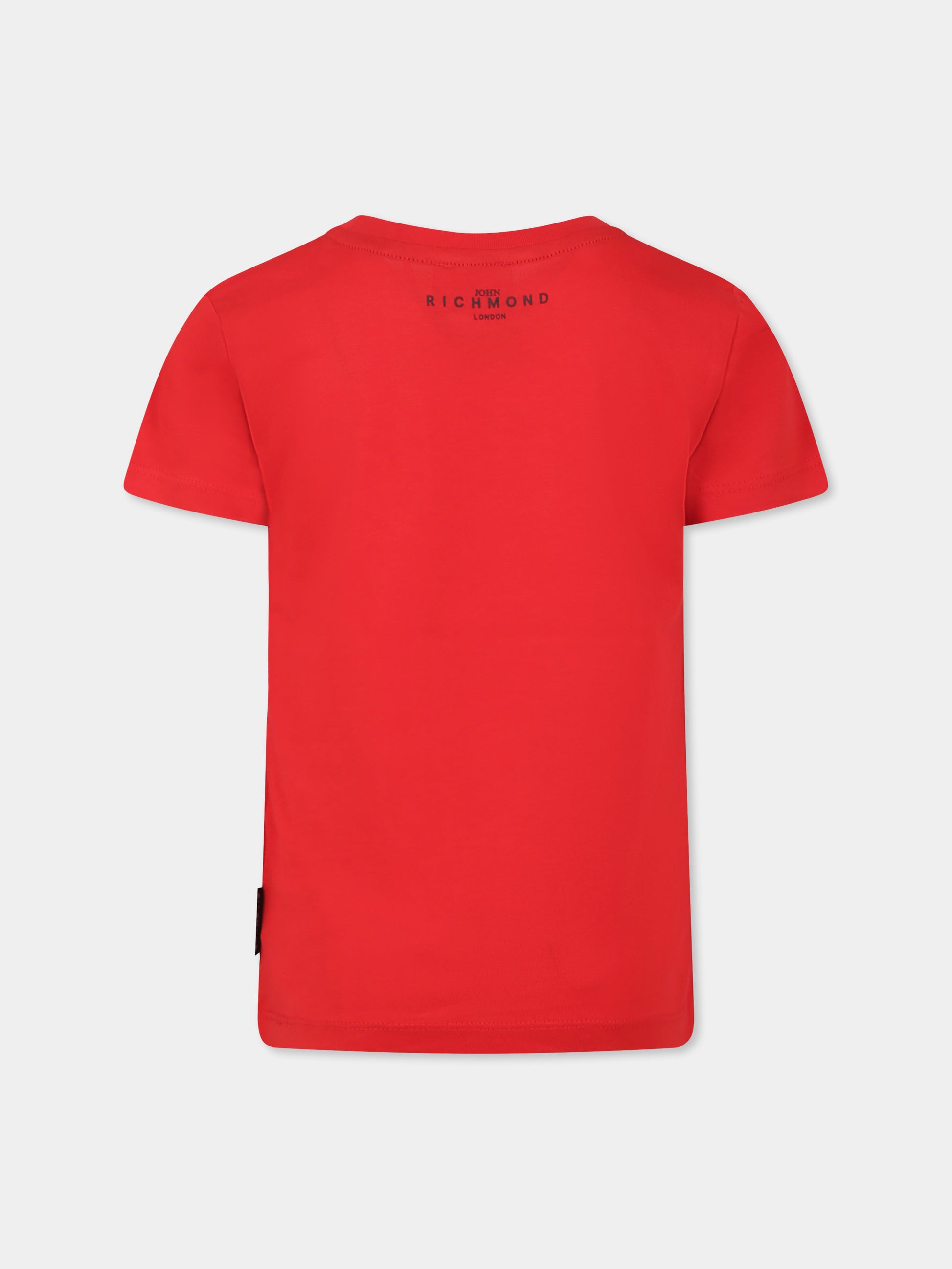 T-shirt rossa per bambini con logo,Richmond Jr,RBP25003TS RED