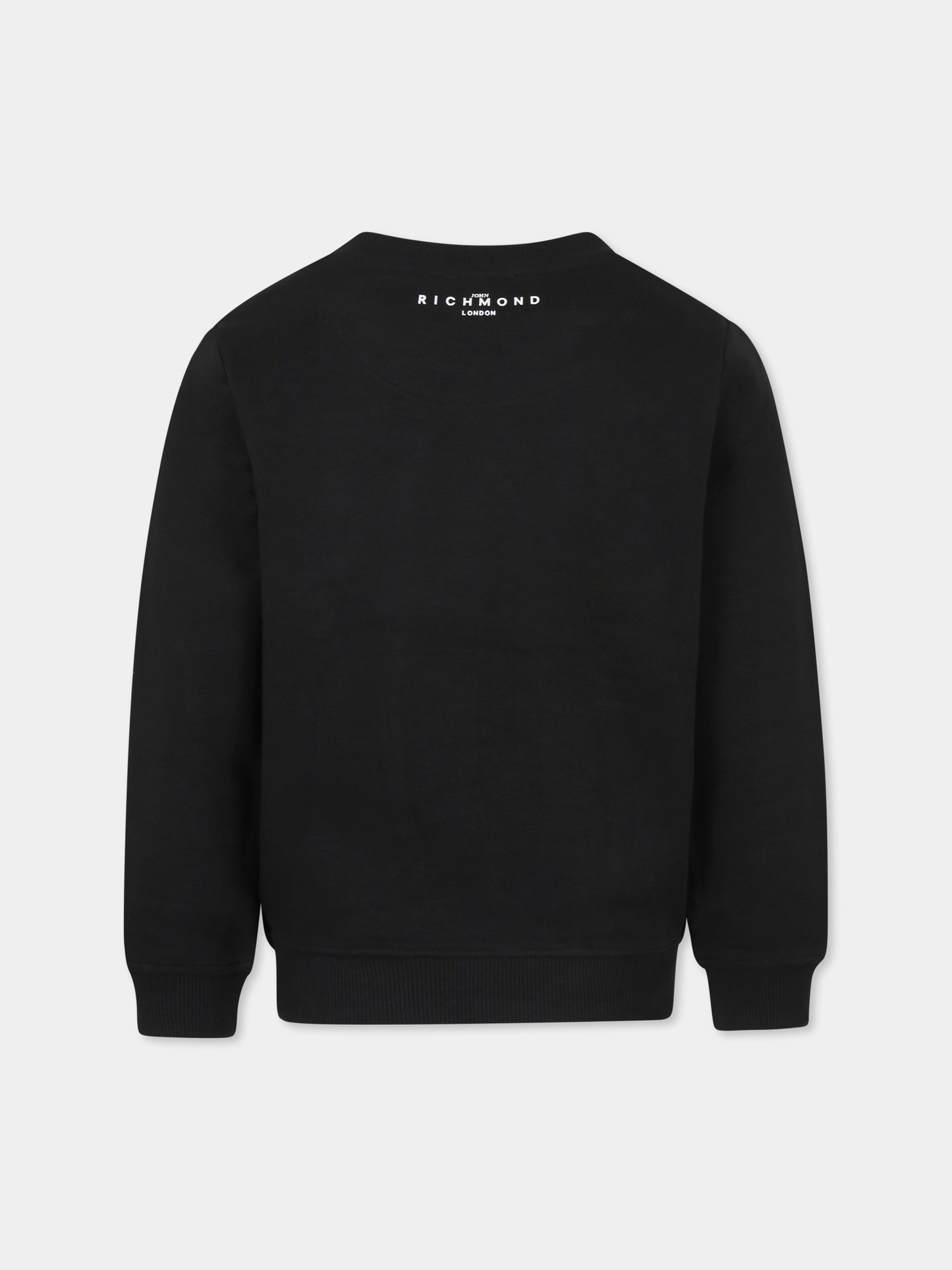 Felpa nera per bambini con logo,Richmond,RBP25005FE BLACK