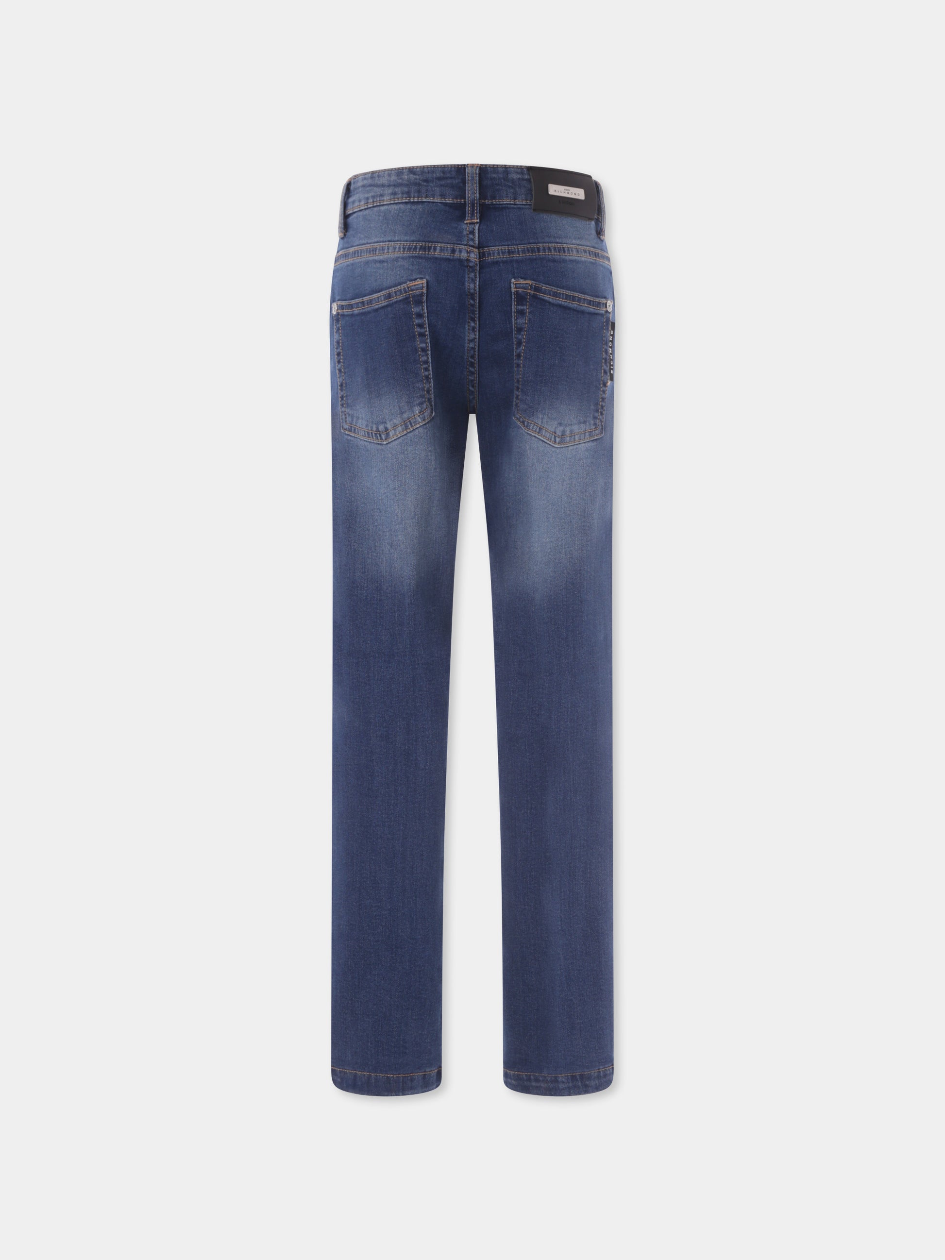 Jeans denim per bambino con logo,Richmond,RBP25020JE DENIM BLUE MEDIUM