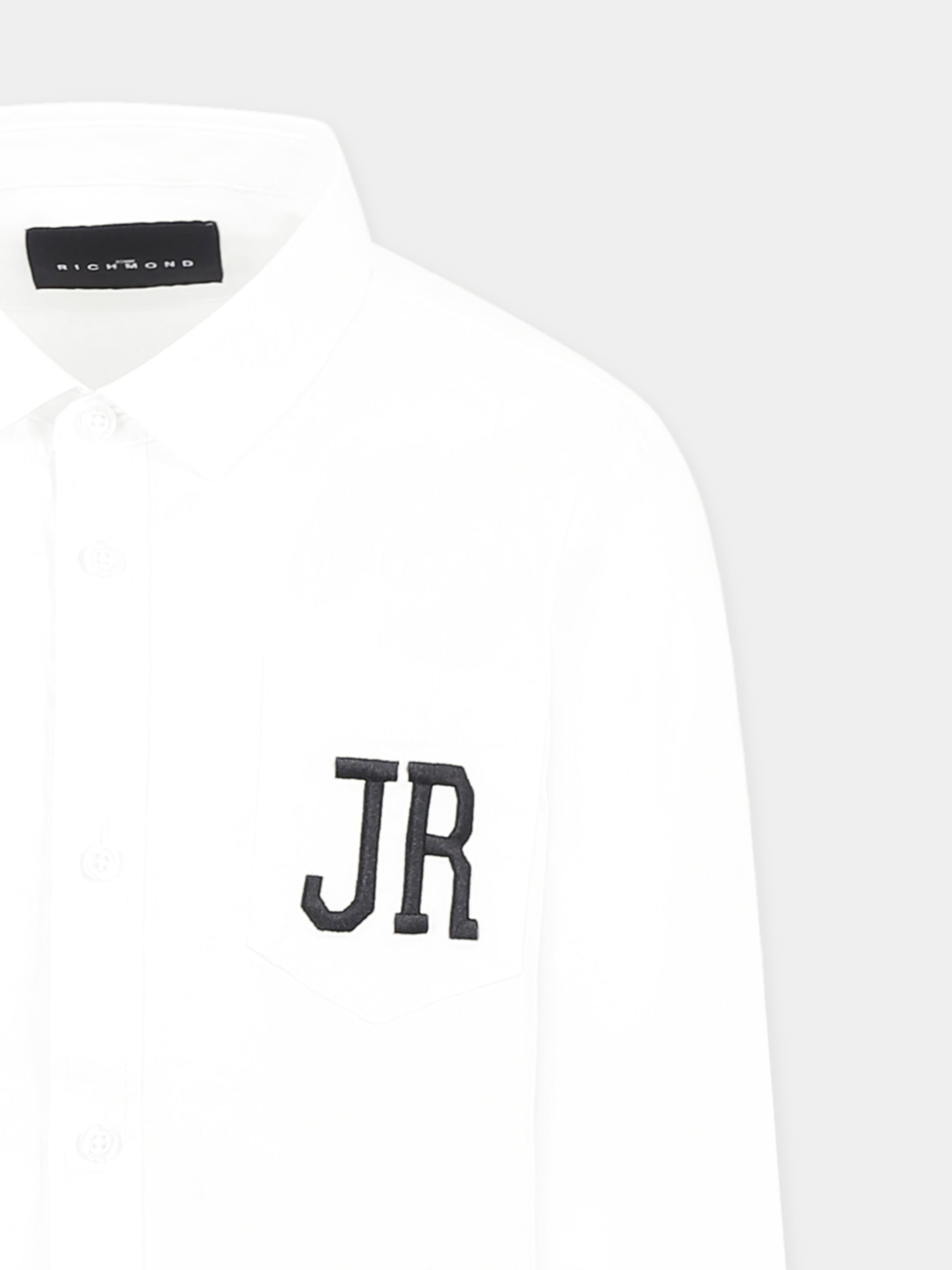 Camicia bianca per bambino con logo,Richmond,RBP25028CA WHITE