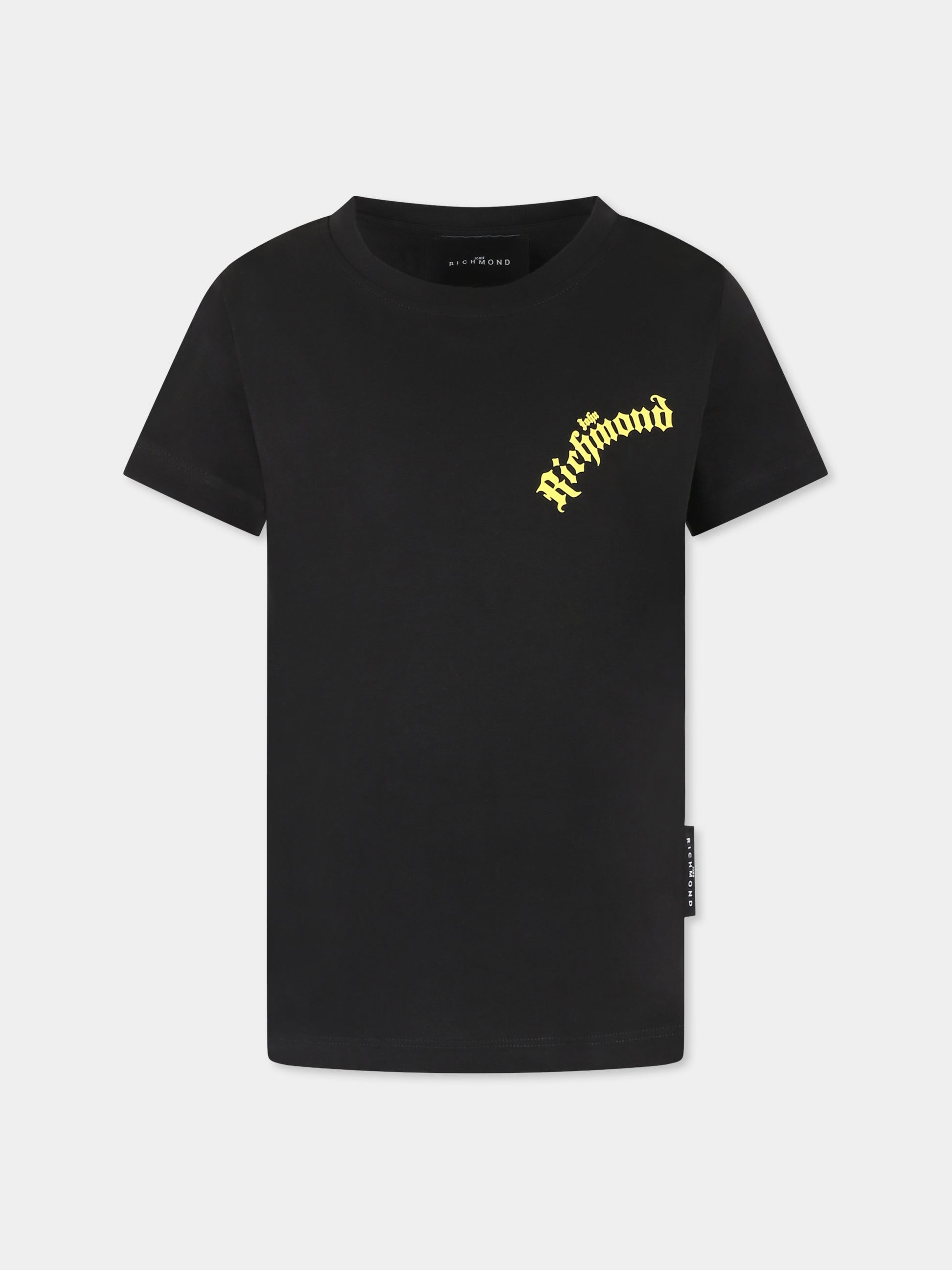 T-shirt nera per bambini con logo,Richmond,RBP25057TS BLACK