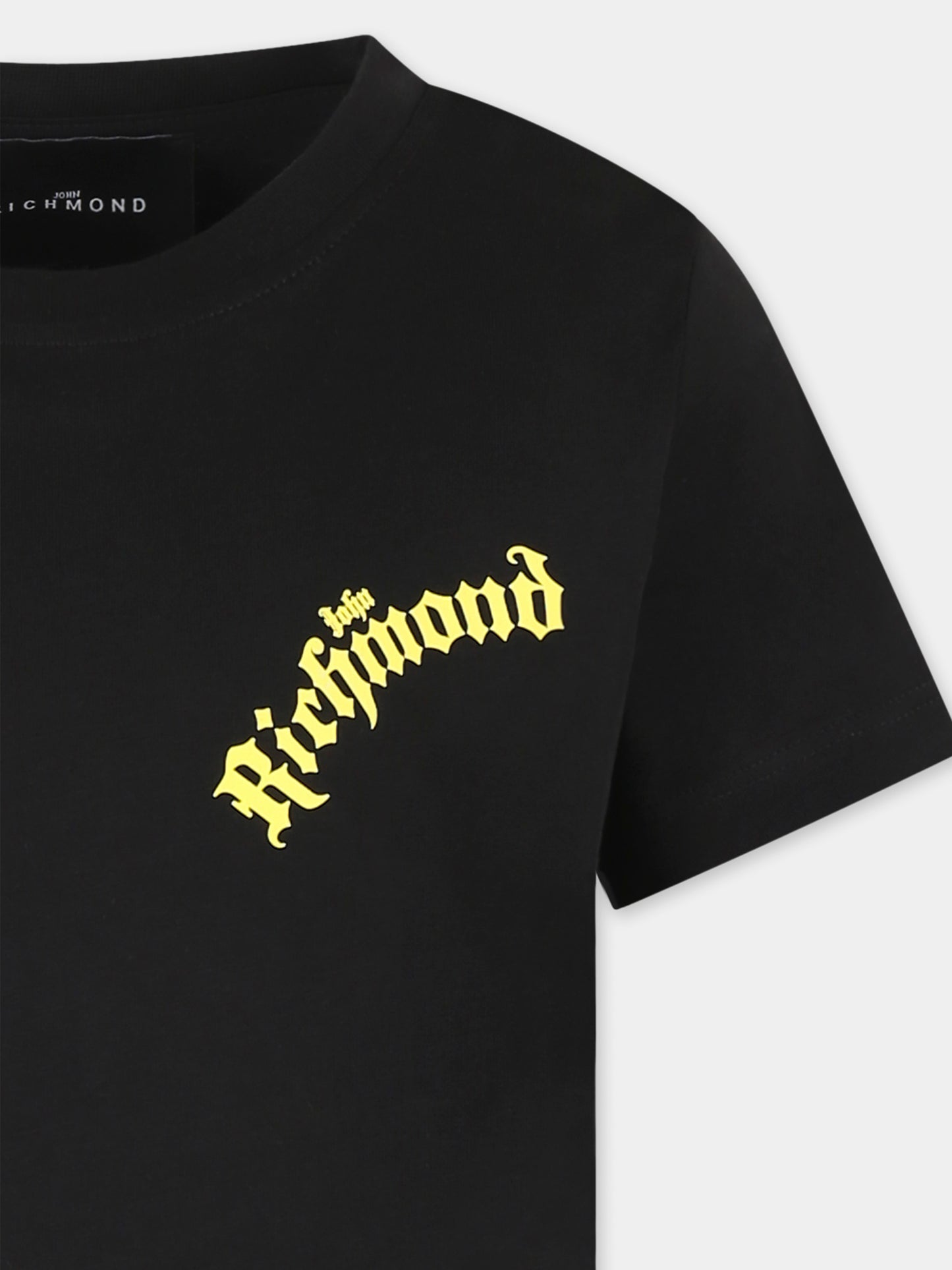 T-shirt nera per bambini con logo,Richmond,RBP25057TS BLACK