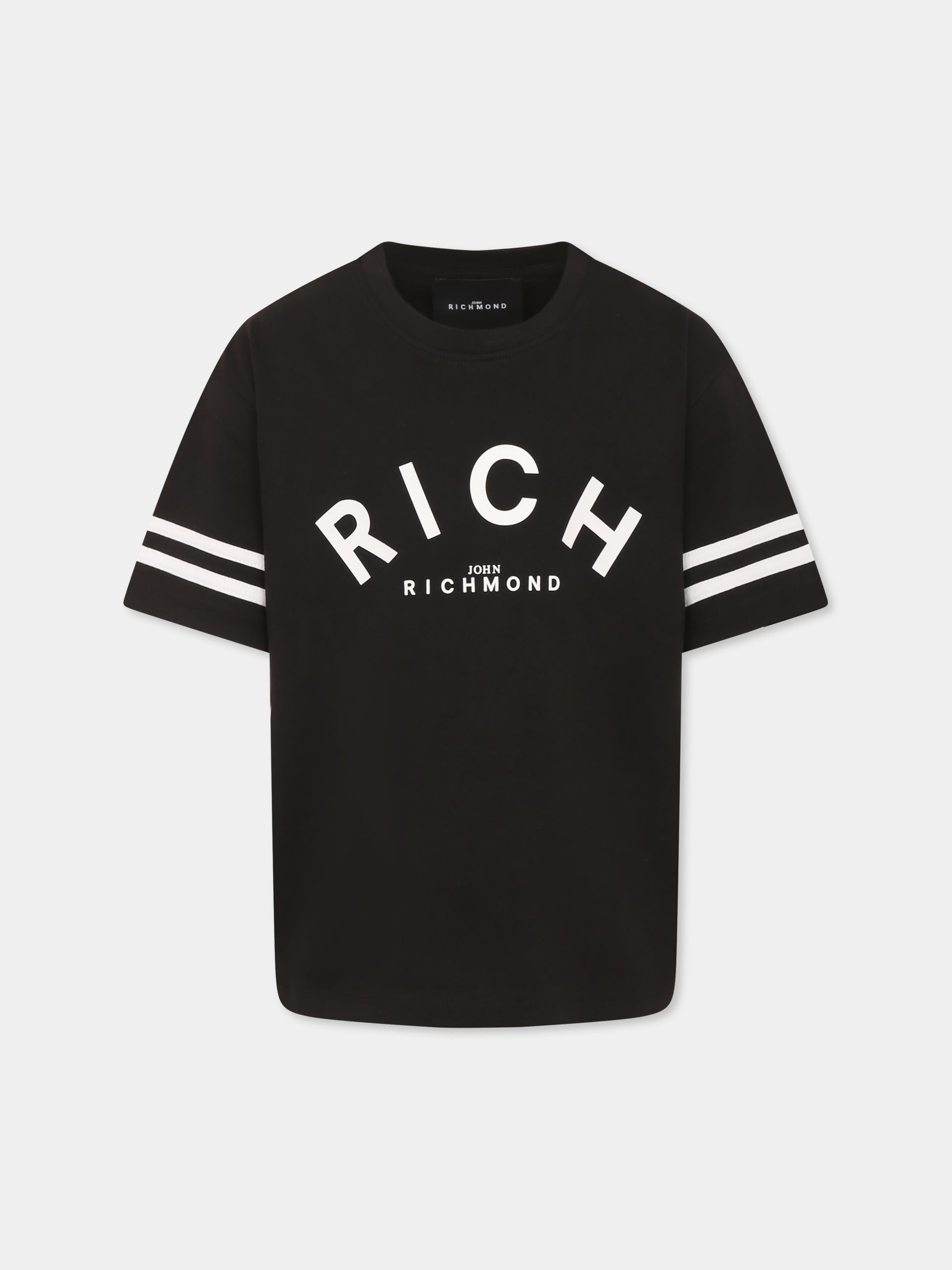 T-shirt nera per bambino con logo,Richmond,RBP25111TS BLACK