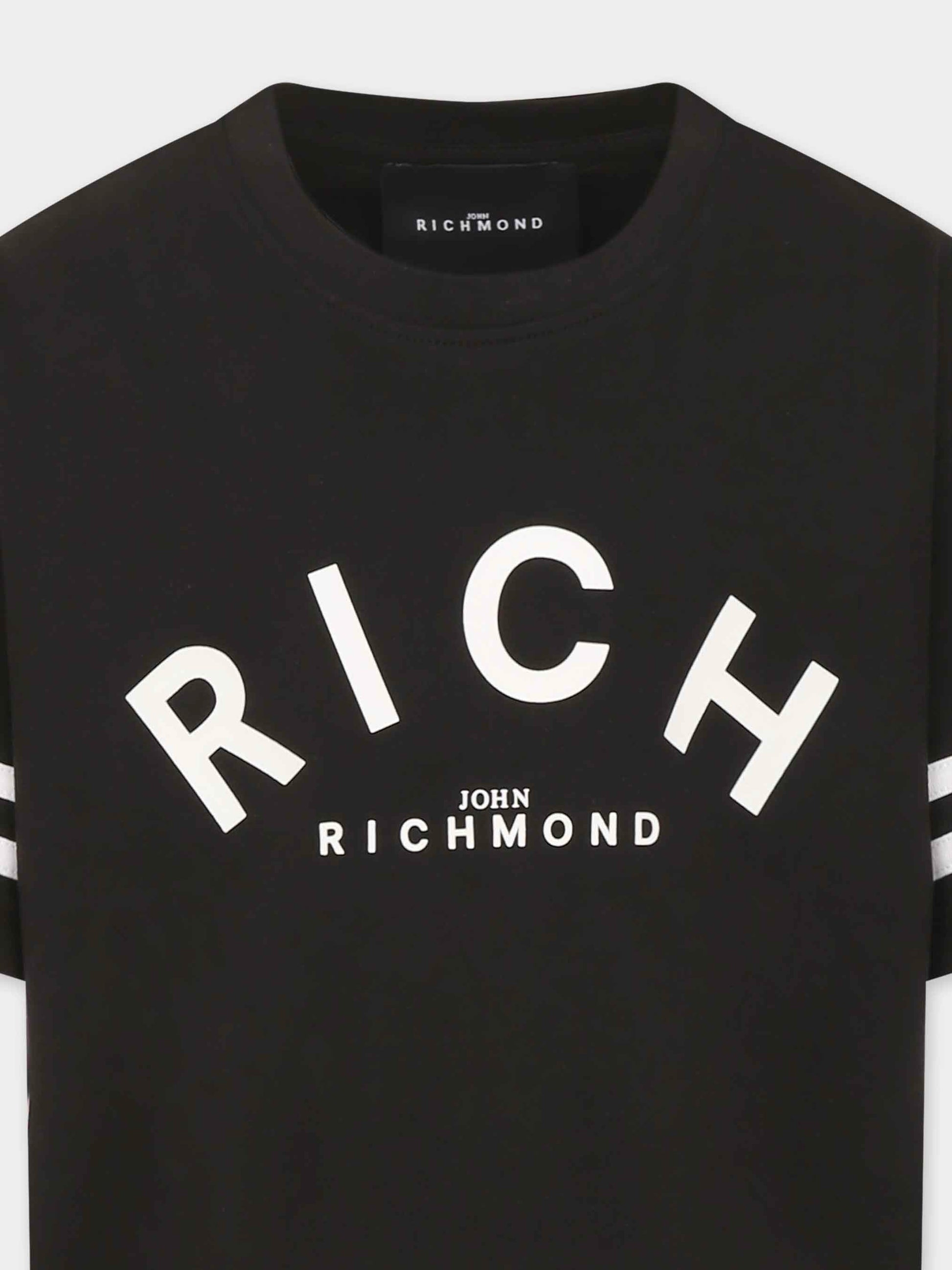 T-shirt nera per bambino con logo,Richmond,RBP25111TS BLACK