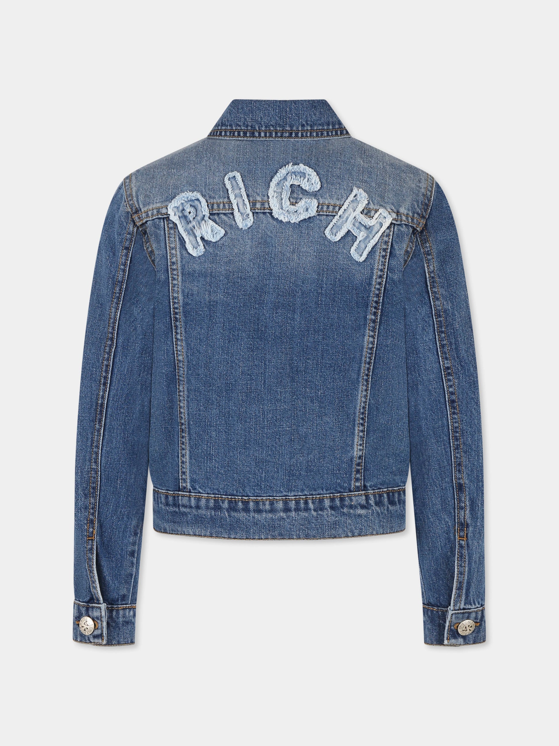 Giubbotto di jeans denim per bambino con logo,Richmond,RBP25156GB DENIM BLUE MEDIUM
