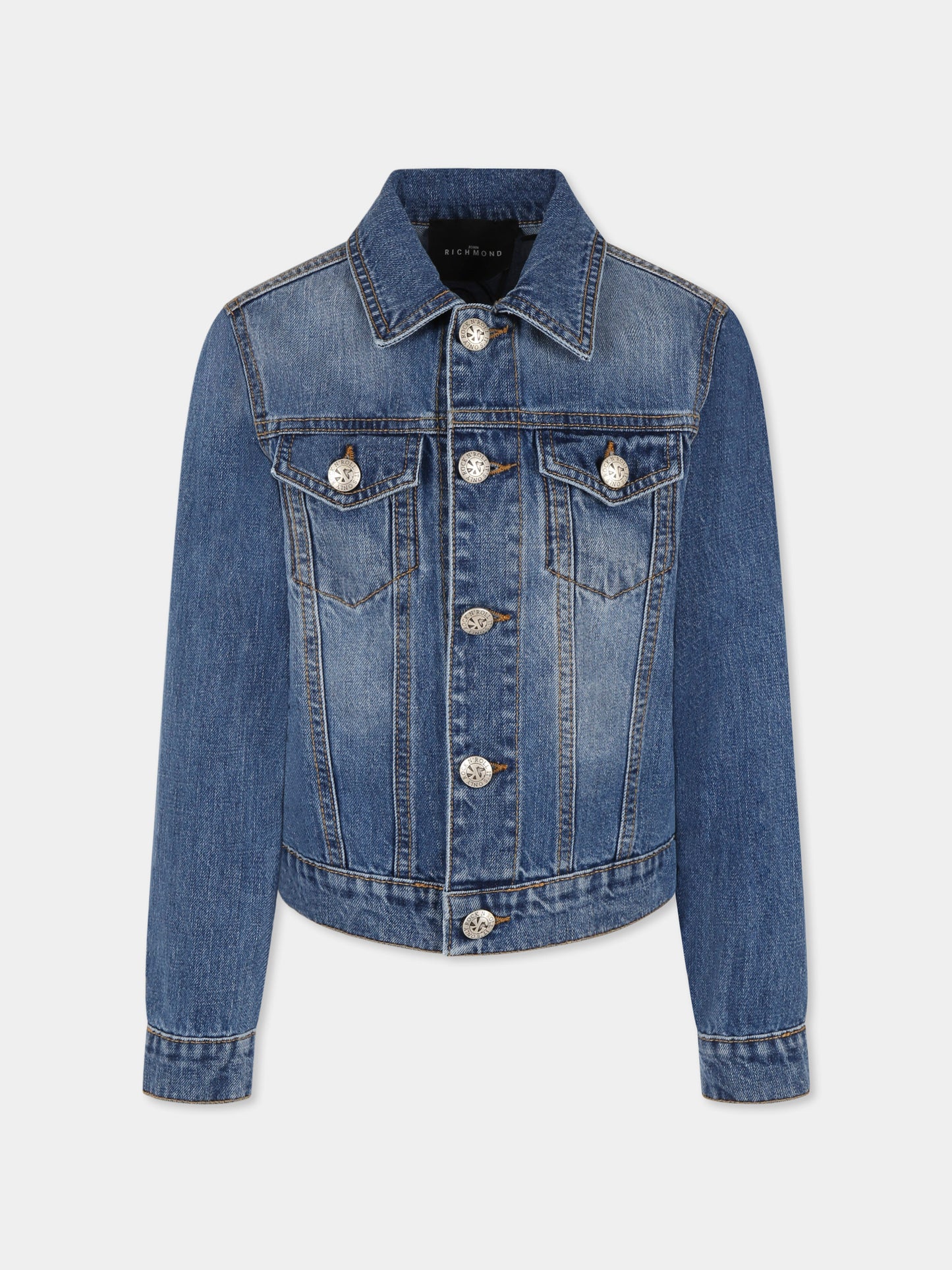 Giubbotto di jeans denim per bambino con logo,Richmond,RBP25156GB DENIM BLUE MEDIUM