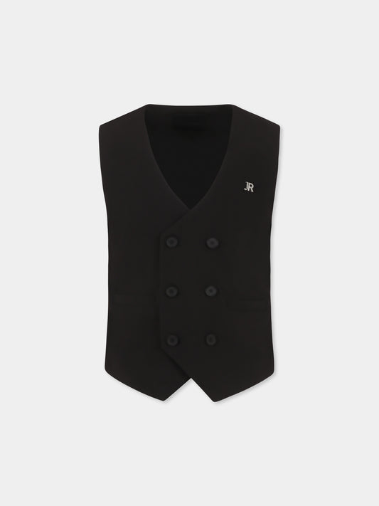 Panciotto nero per bambino con logo,Richmond,RBP25220GT BLACK