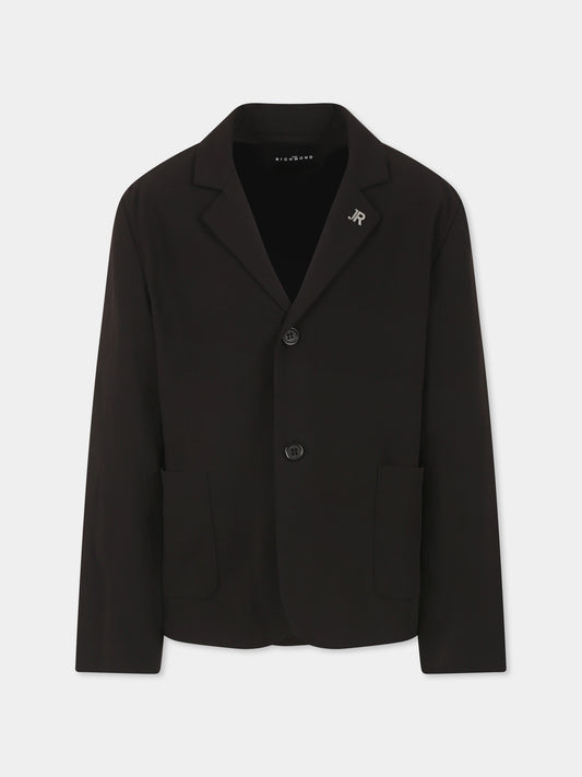 Giacca nera per bambino con logo,Richmond,RBP25221GC BLACK