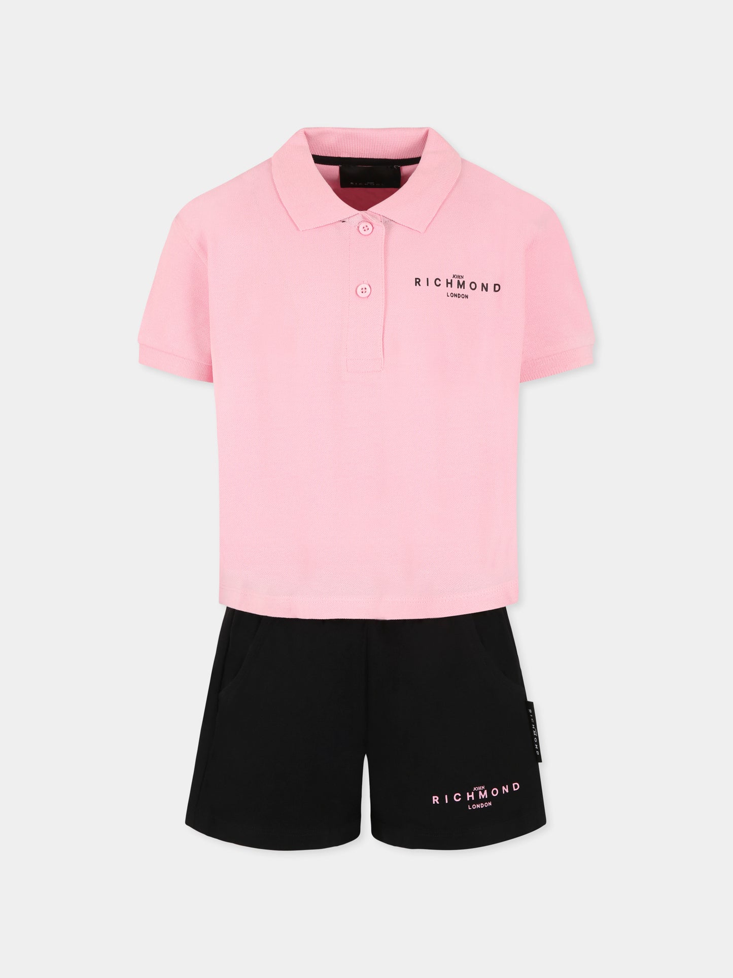 Ensemble rose pour fille avec logo