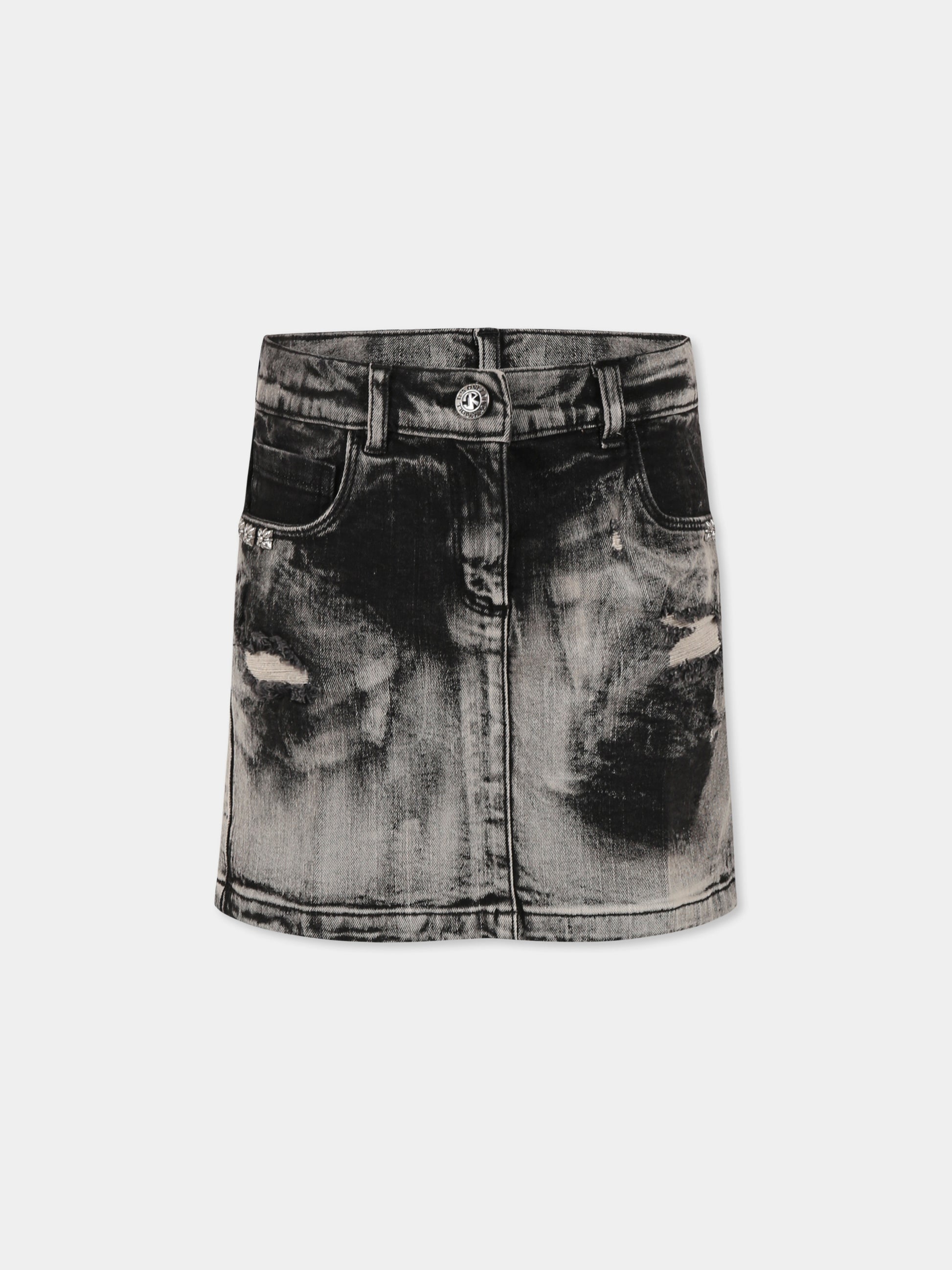 Gonna nera per bambina,Richmond,RGP25016GO DENIM BLACK