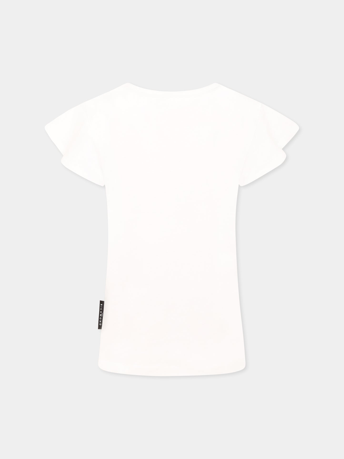 T-shirt bianca per bambina con logo,Richmond,RGP25141TS WHITE