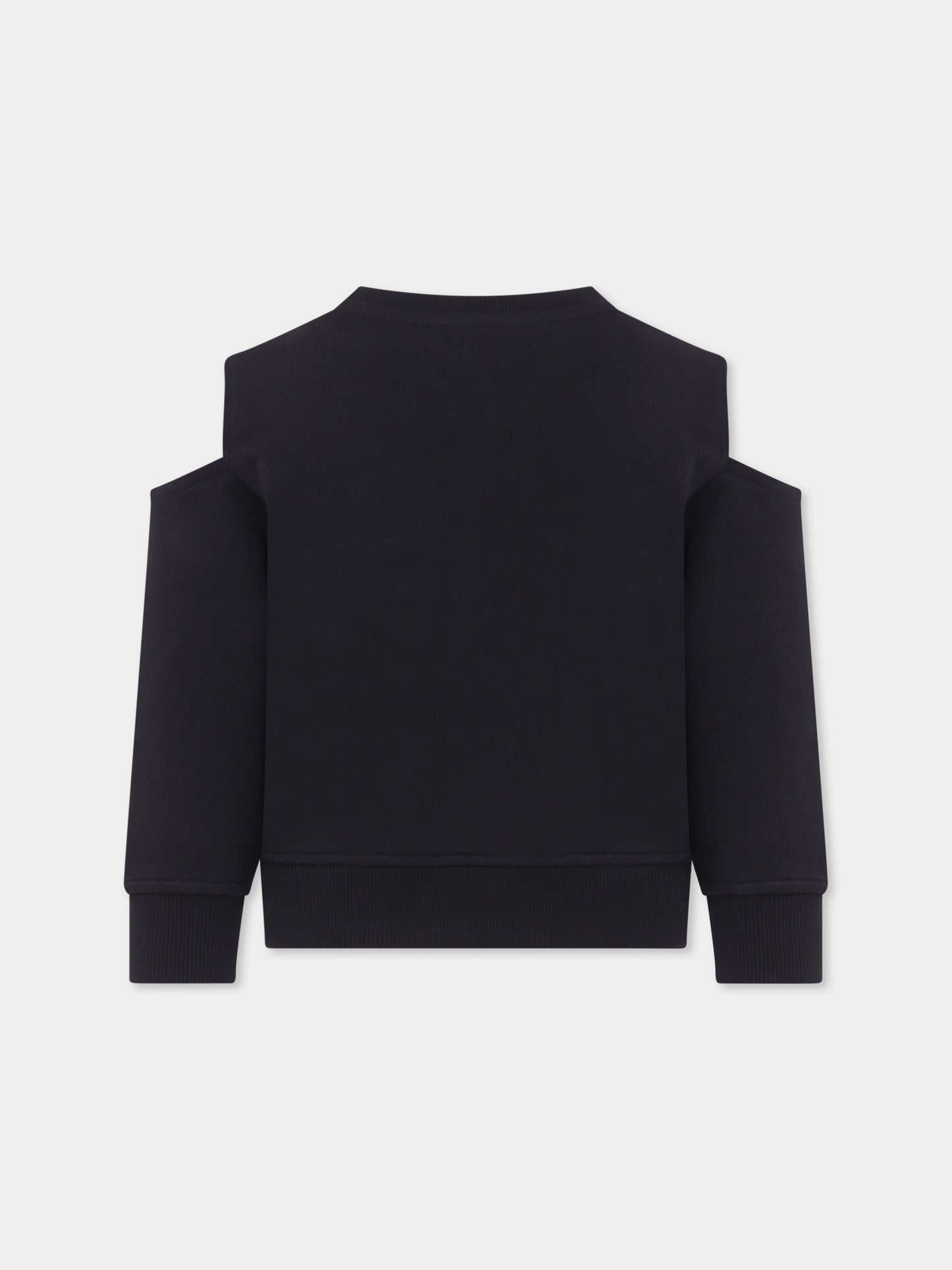 Felpa nera per bambina con logo,Richmond,RGP25142FE BLACK